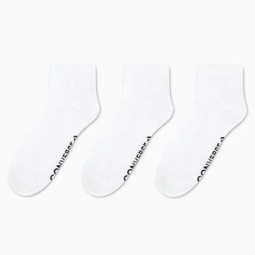 Pack Converse De Medias Deportivas Unisex Socks Mn 3pk Foundational Quarter color blanco | Platanitos