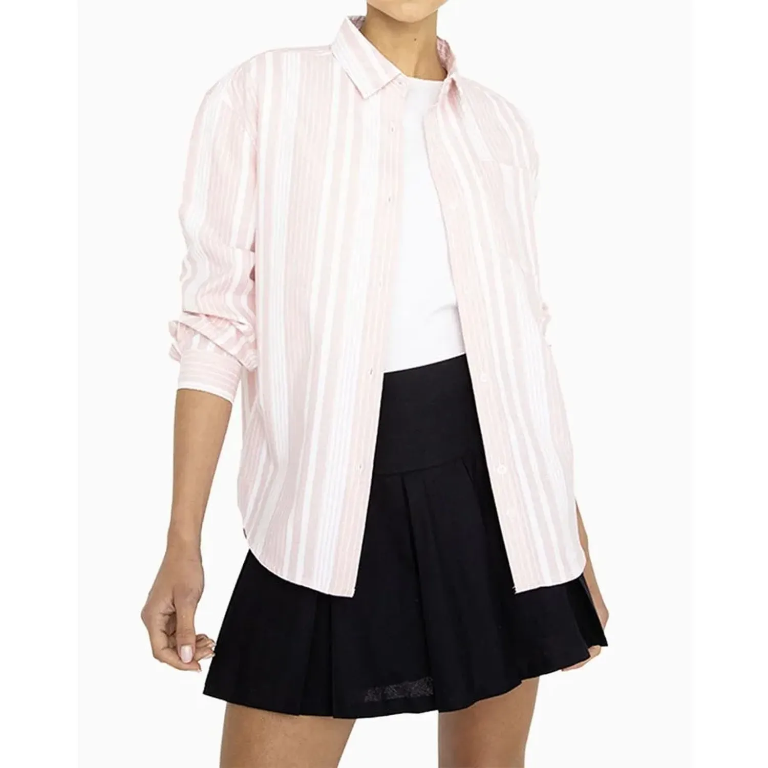 Camisa Converse Manga Larga Mujer Love Stripe color rosado | Platanitos