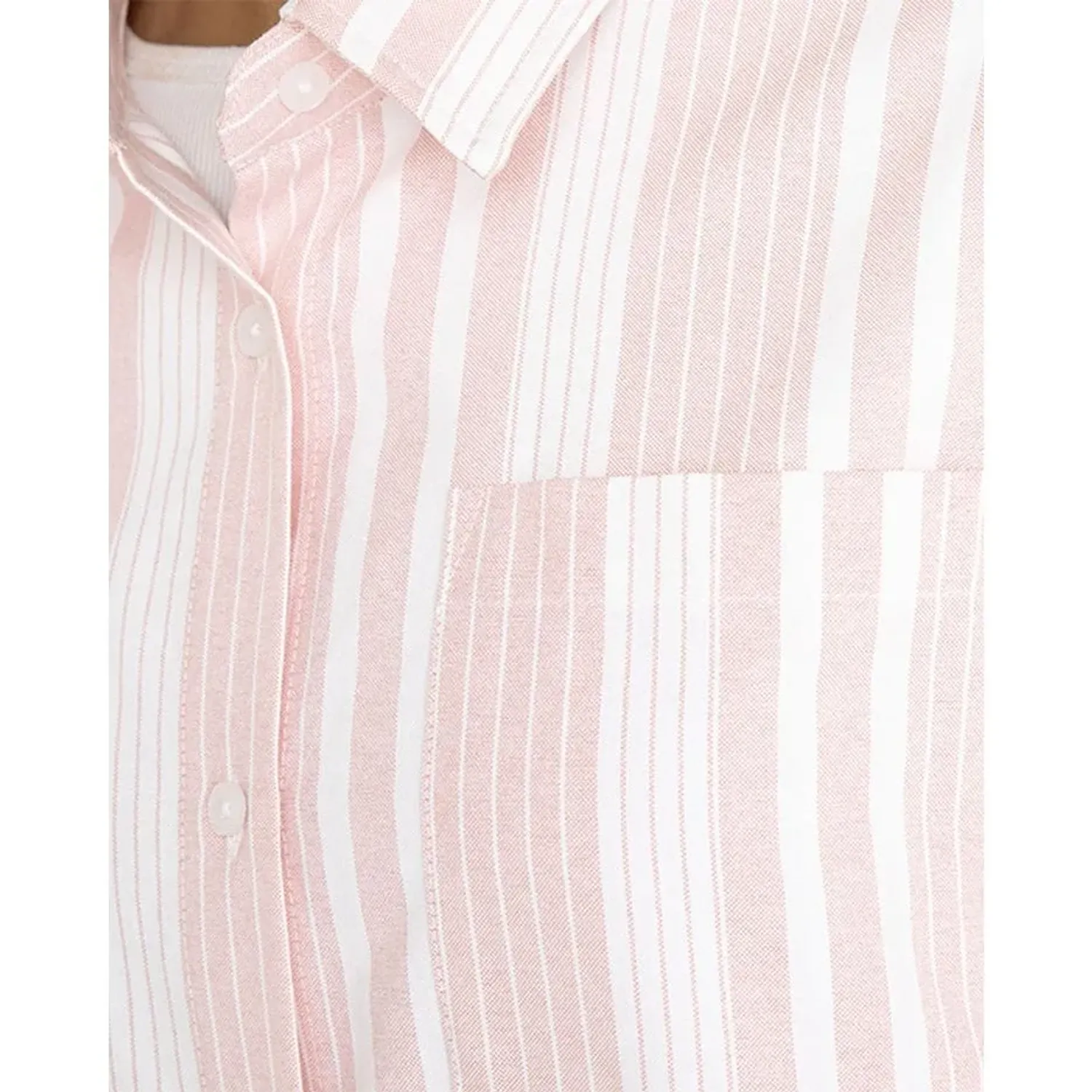 Camisa Converse Manga Larga Mujer Love Stripe color rosado | Platanitos