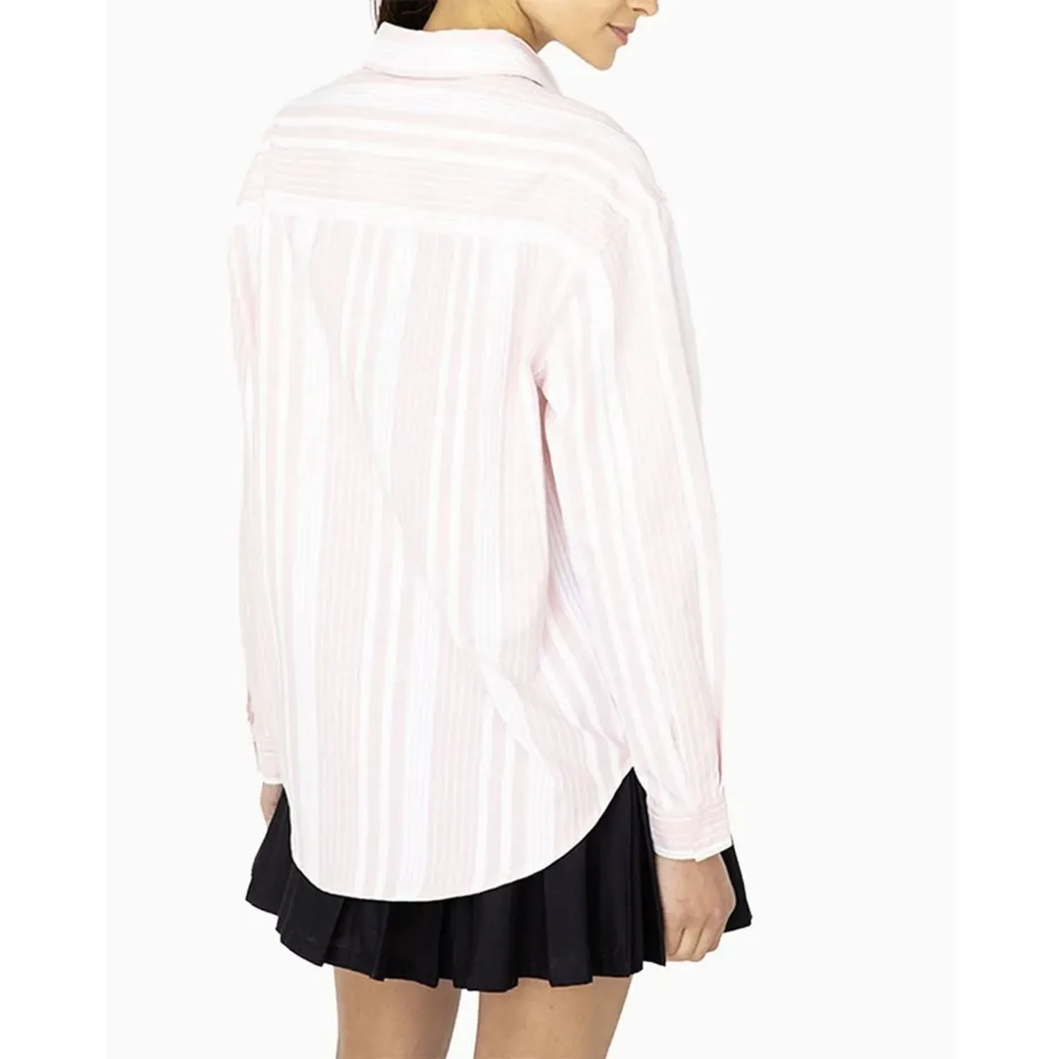 Camisa Converse Manga Larga Mujer Love Stripe color rosado | Platanitos