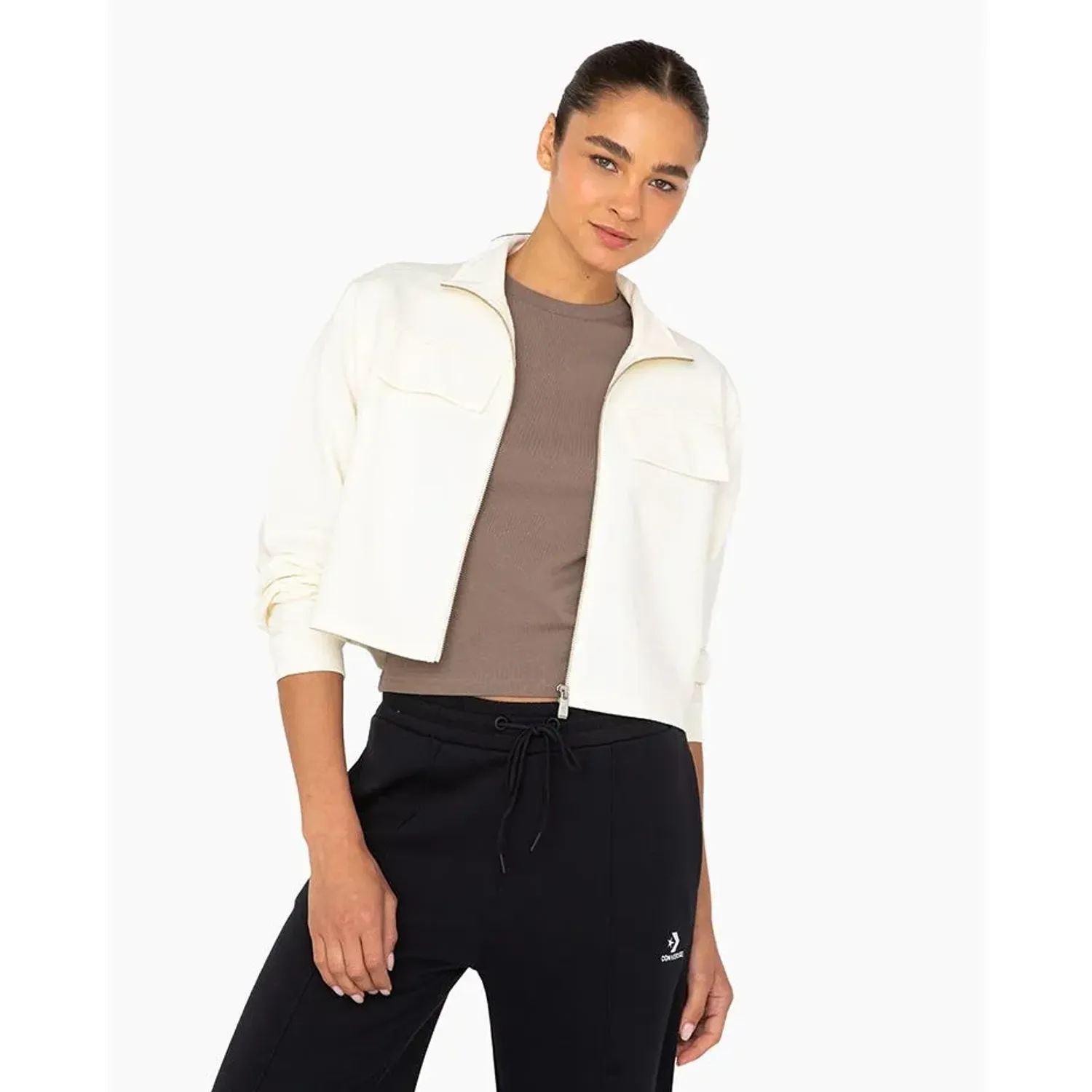 Converse Casaca Converse Deportiva Mujer Active Converse color blanco | Platanitos