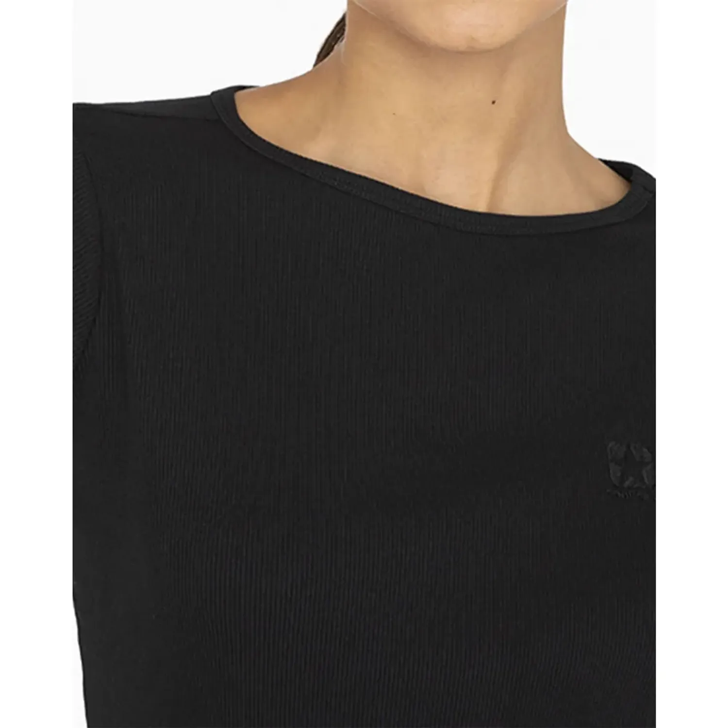 Polo Converse Manga Corta Deportivo Mujer Rib Star Converse color negro | Platanitos