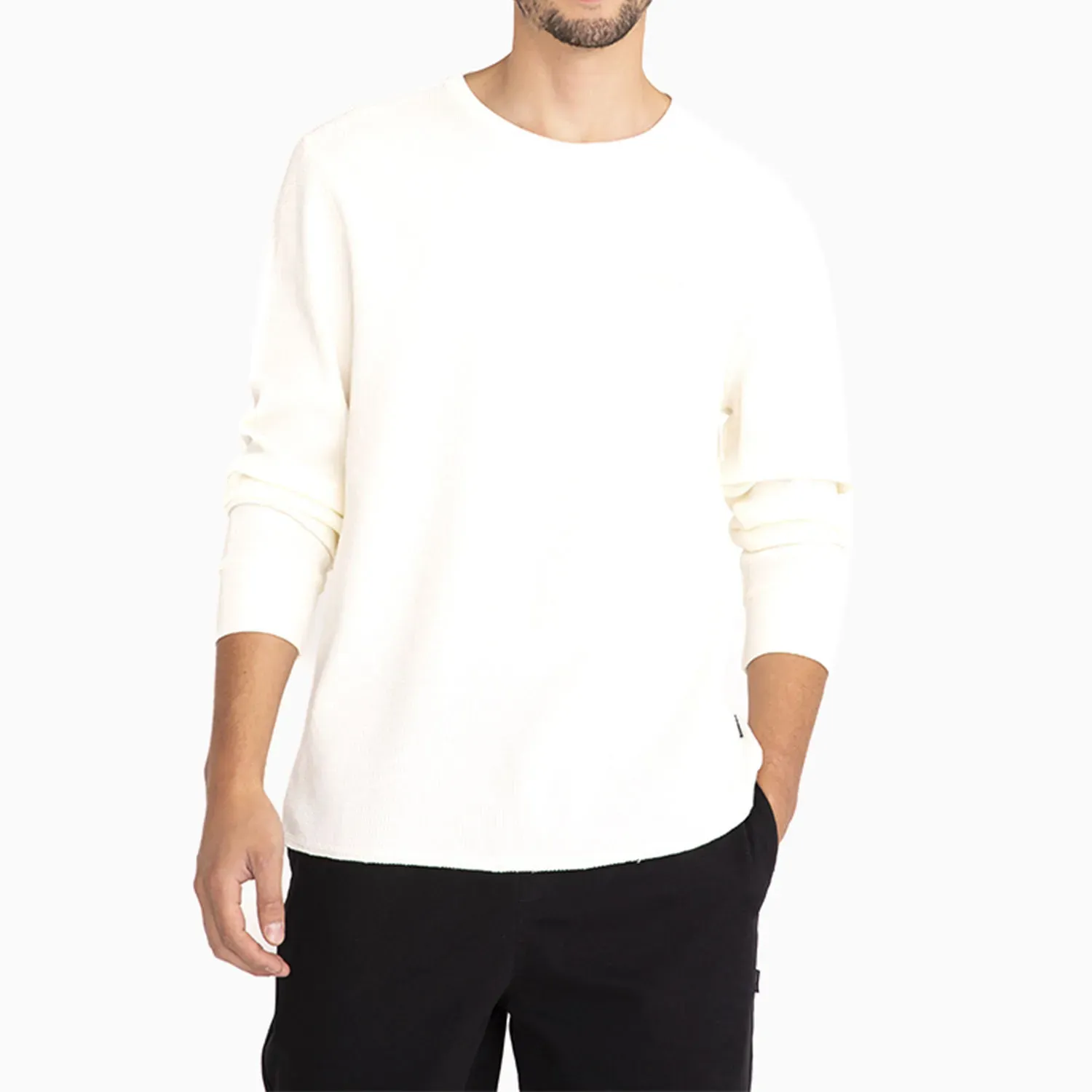 Polo Converse Manga Larga Deportivo Hombre Waffle Cons Converse color blanco | Platanitos