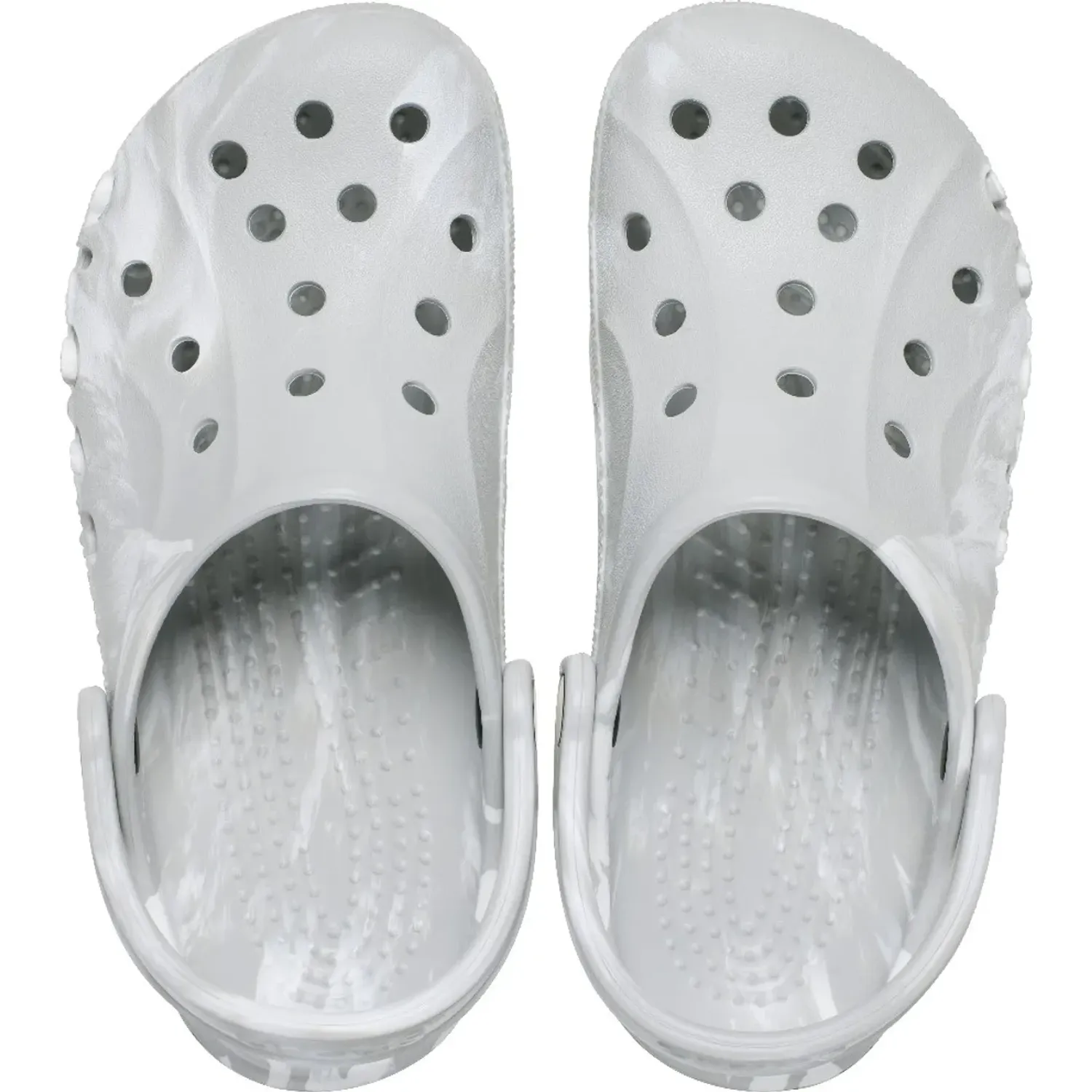 Zuecos Crocs Unisex Baya Marbled Clog color plomo | Platanitos