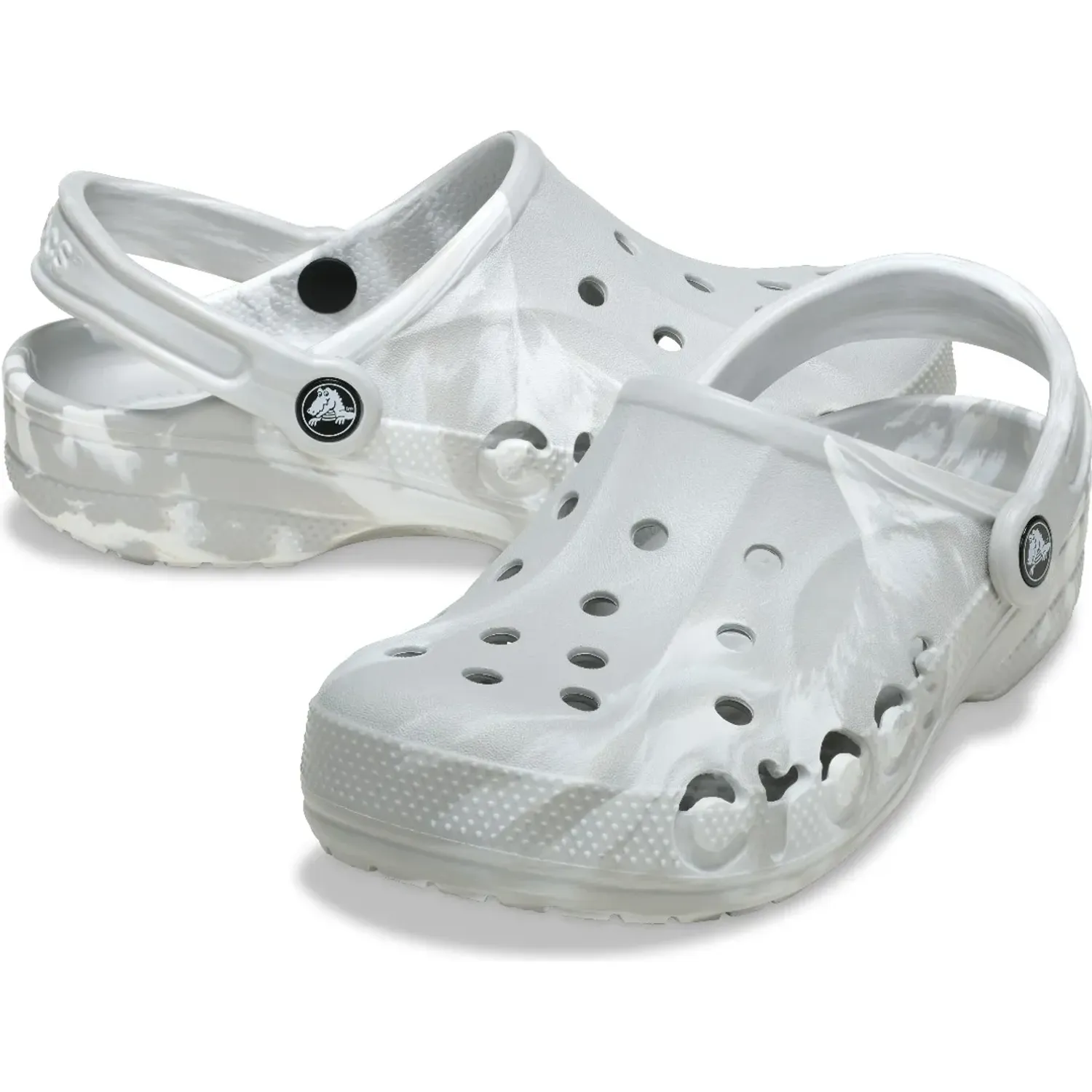 Zuecos Crocs Unisex Baya Marbled Clog color plomo | Platanitos