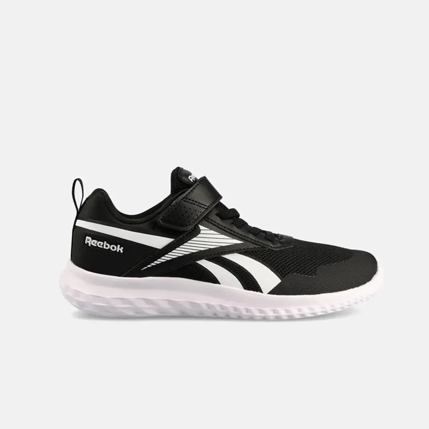 Zapatillas Reebok Running Niños Rush Runner 5 Elastic Lace & Top Strap color negro | Platanitos