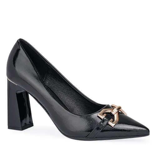 Calzado Platanitos Vestir Dama Cv Abrily color negro | Platanitos