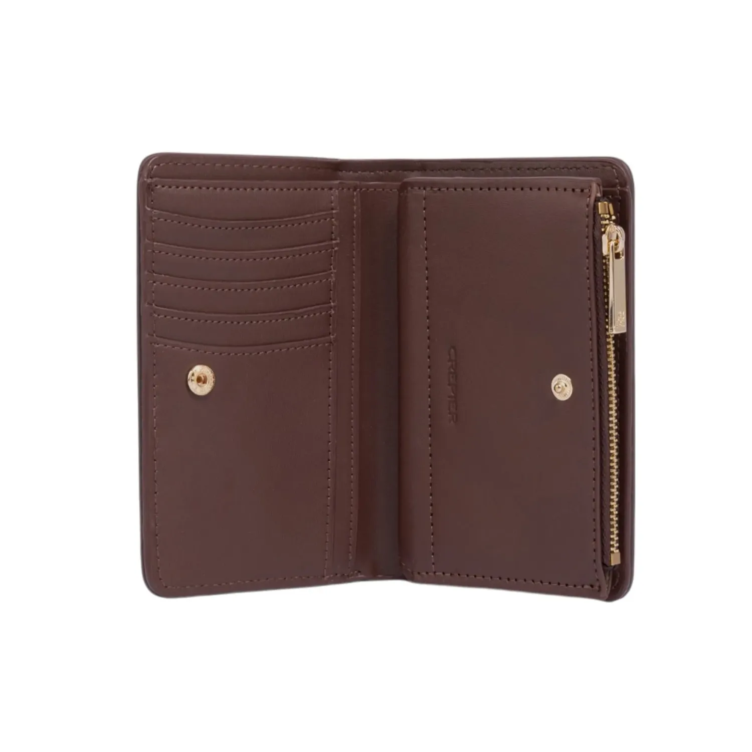 CREPIER Billetera Crepier Mujer Cazzia Mediano color marron oscuro | Platanitos