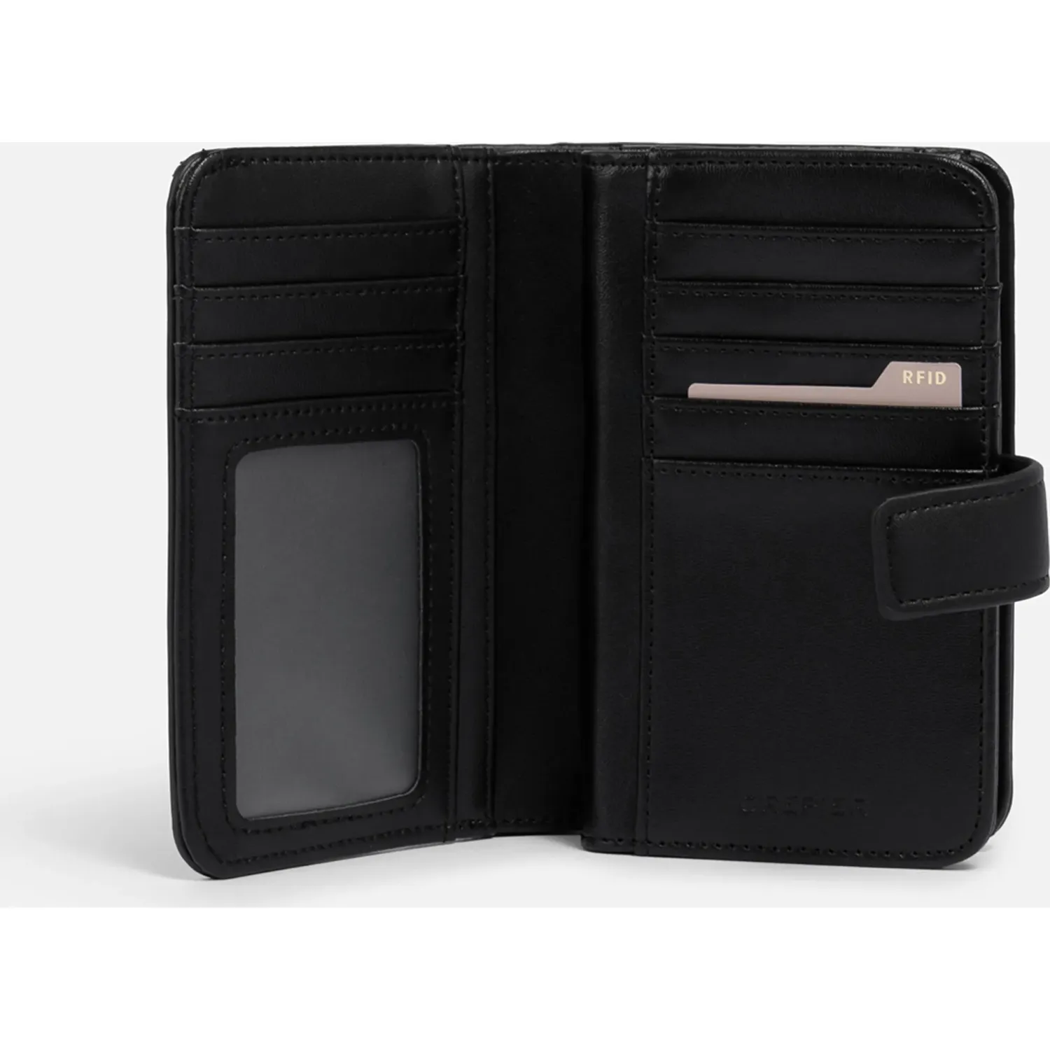 Billetera Crepier Mujer Ramina Mediano color negro | Platanitos