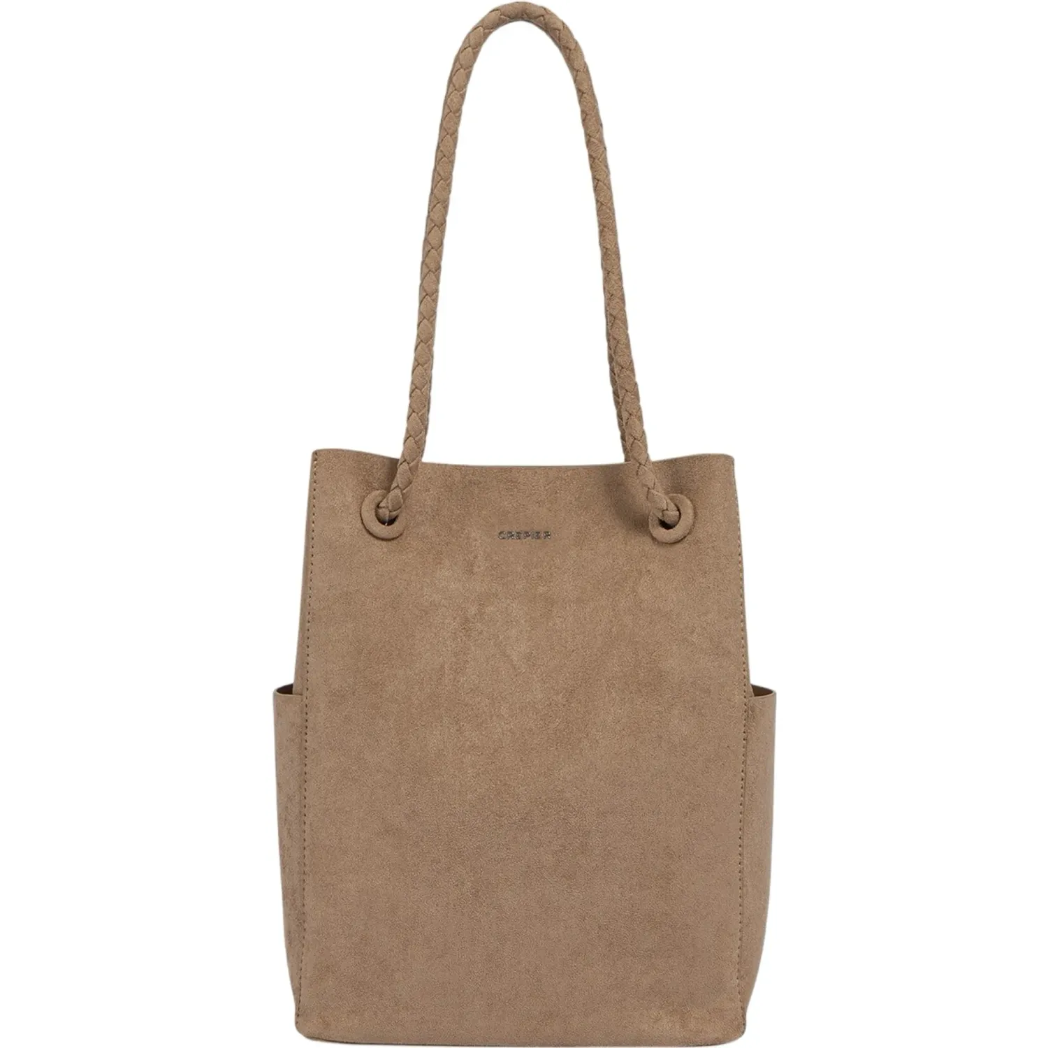 Bolso Crepier Bucket Mujer Emiliana Grande color topo | Platanitos