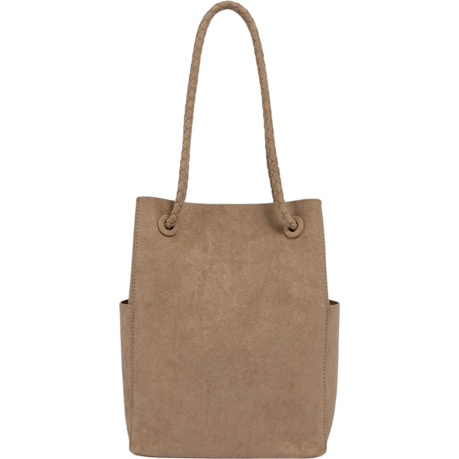 Bolso Crepier Bucket Mujer Emiliana Grande color topo | Platanitos