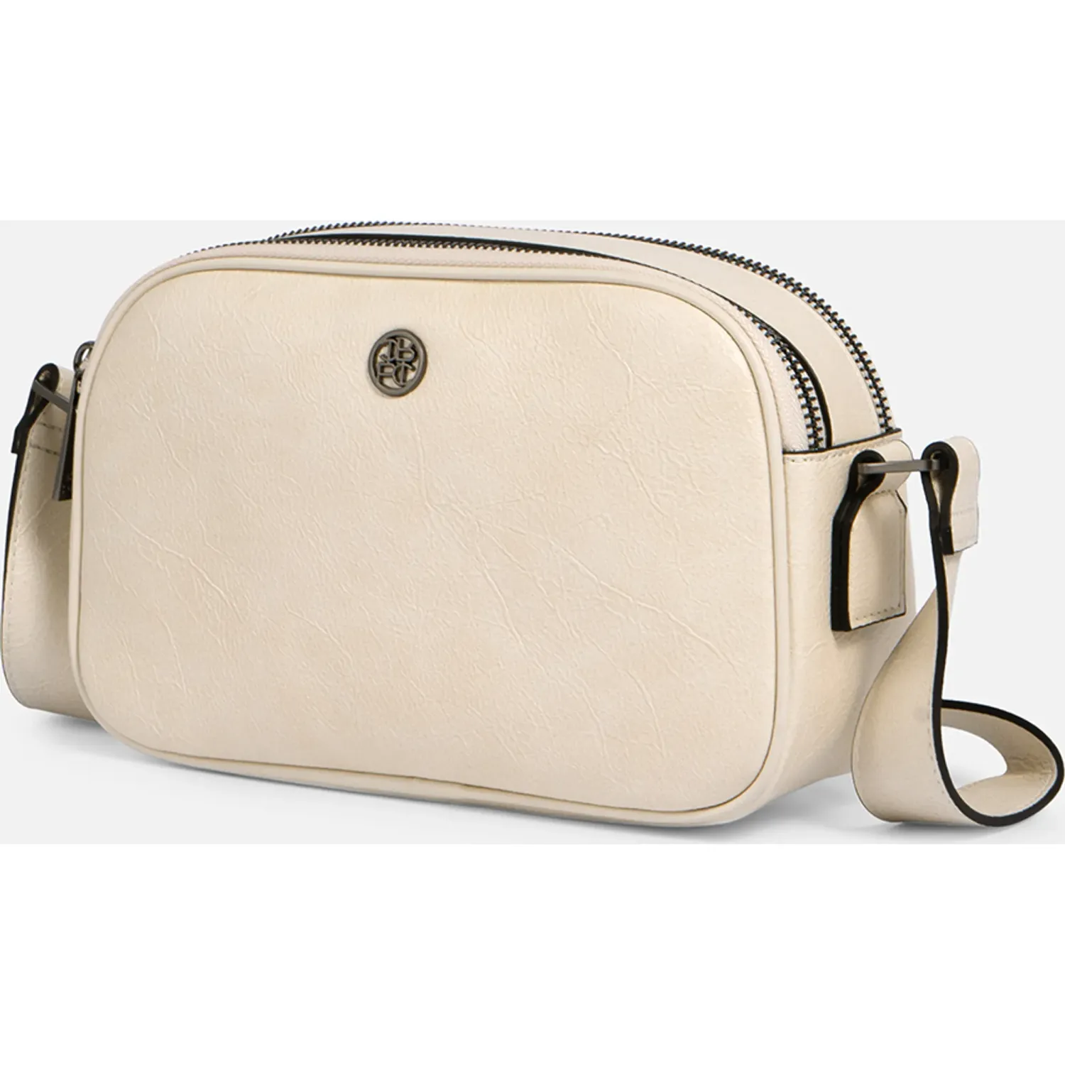 Bolso Crepier Crossbody Mujer Lara Mediano color hueso | Platanitos