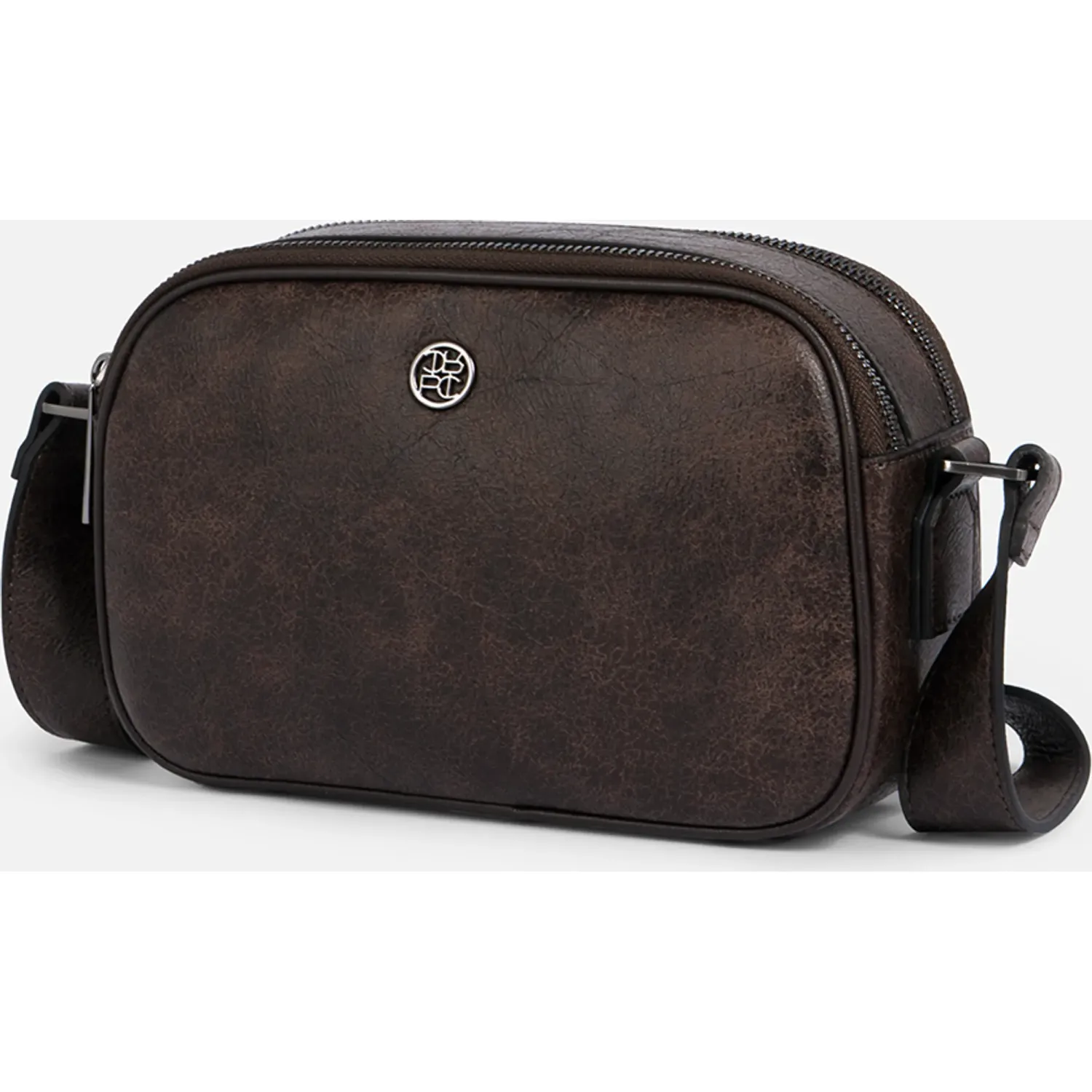 Bolso Crepier Crossbody Mujer Lara Mediano color marron oscuro | Platanitos