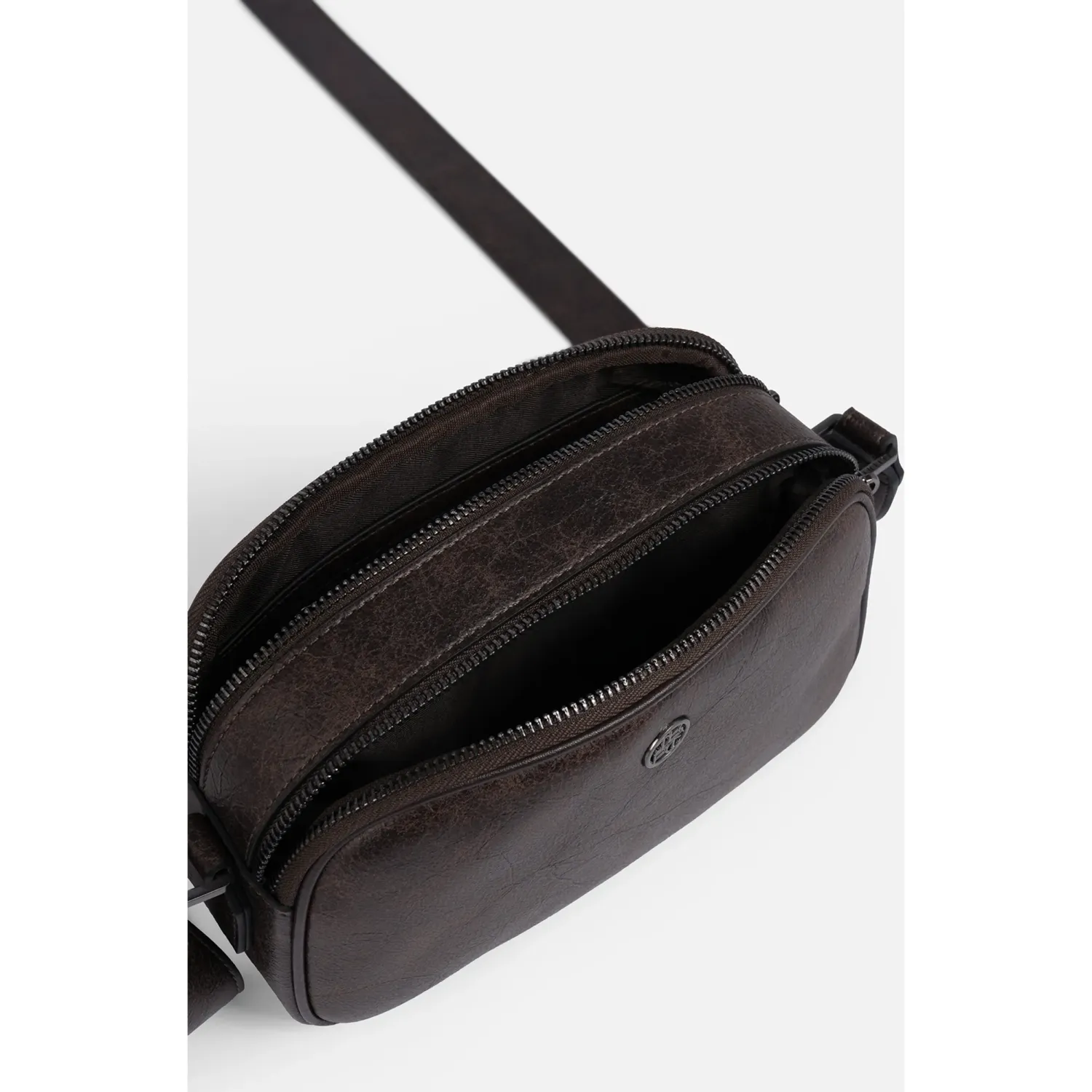 Bolso Crepier Crossbody Mujer Lara Mediano color marron oscuro | Platanitos