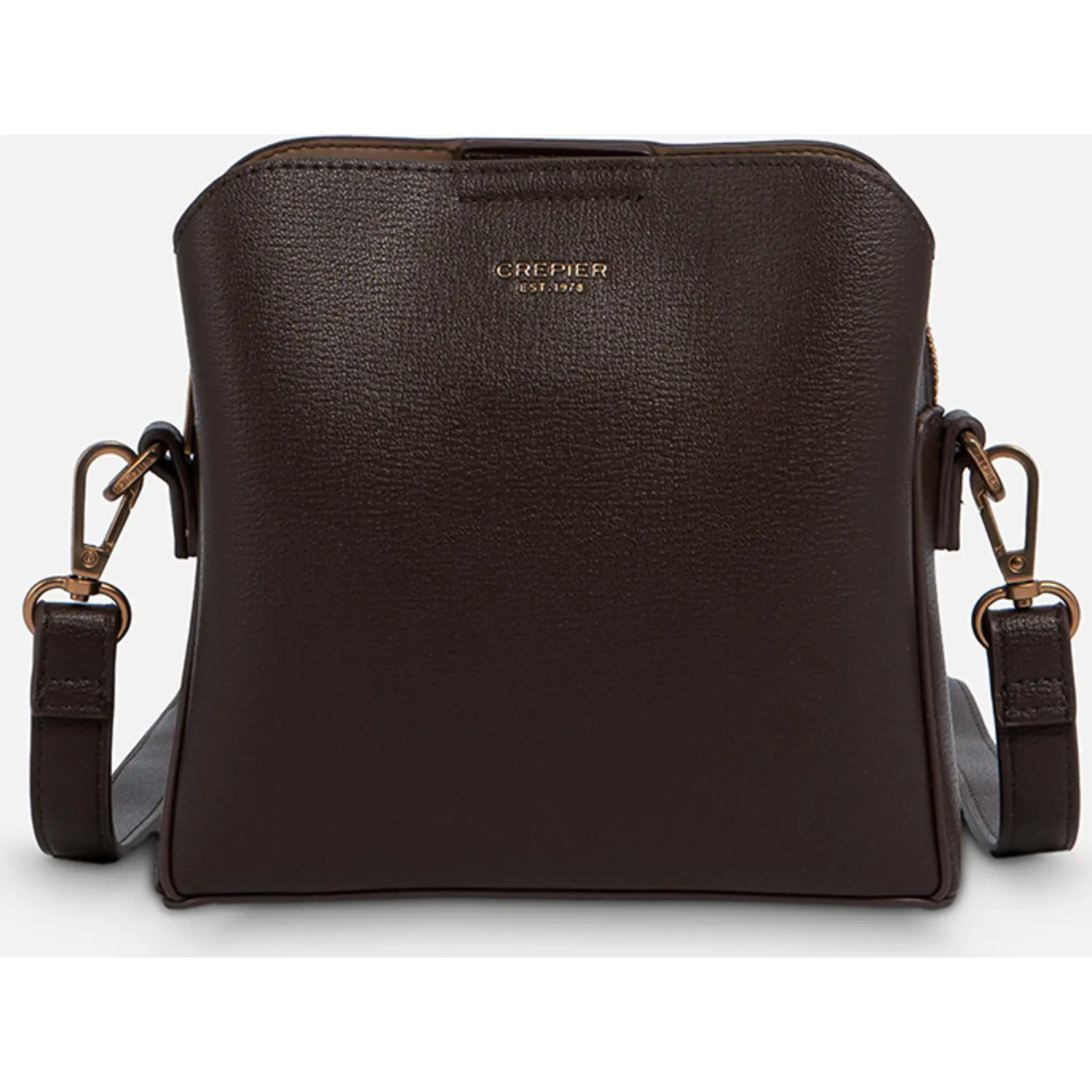 Bolso Crepier Crossbody Mujer Moirana Chico color marron oscuro | Platanitos