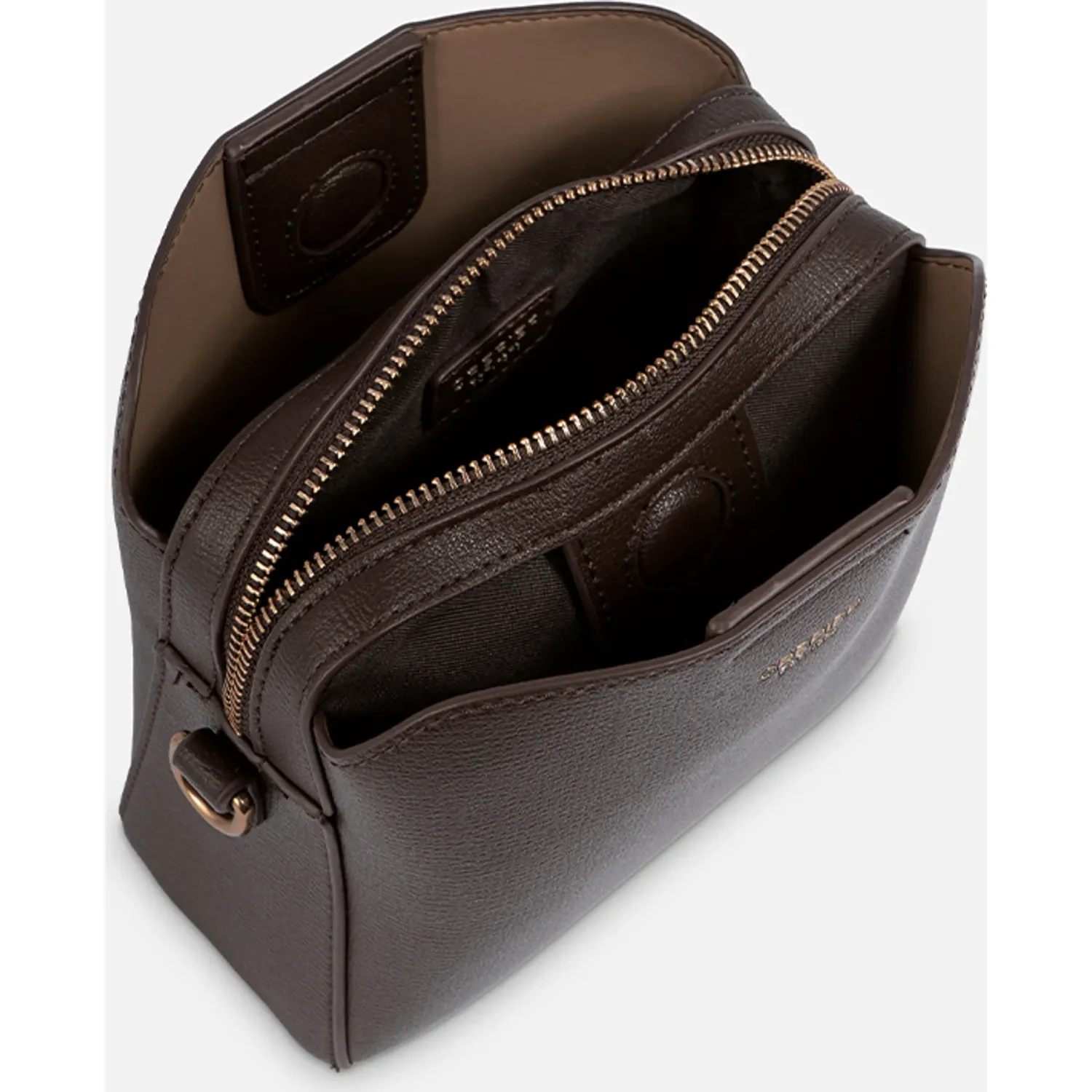 Bolso Crepier Crossbody Mujer Moirana Chico color marron oscuro | Platanitos