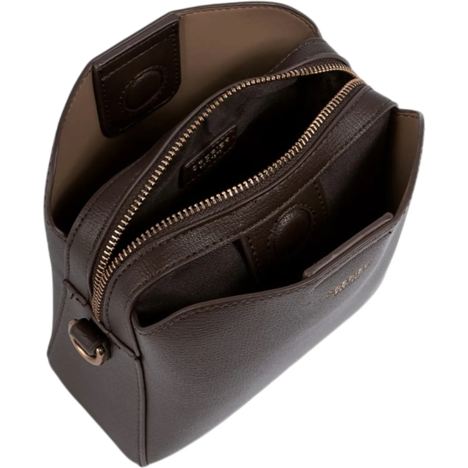 Bolso Crepier Crossbody Mujer Moirana Chico color marron oscuro | Platanitos