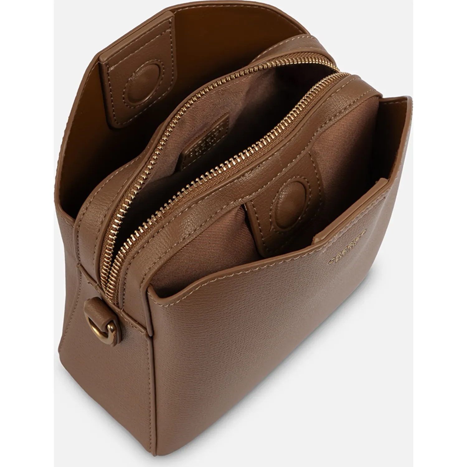 Bolso Crepier Crossbody Mujer Moirana Chico color toffee | Platanitos