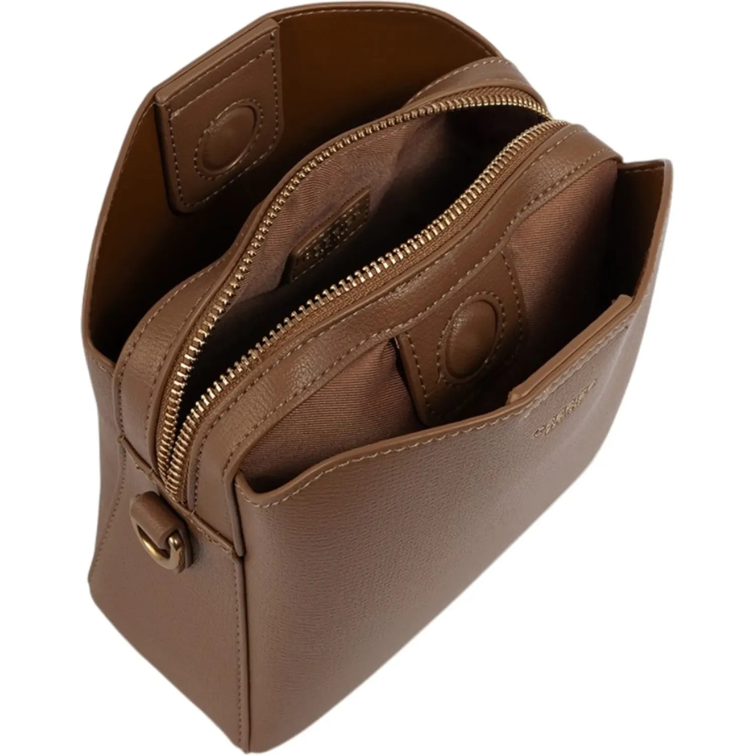 Bolso Crepier Crossbody Mujer Moirana Chico color toffee | Platanitos