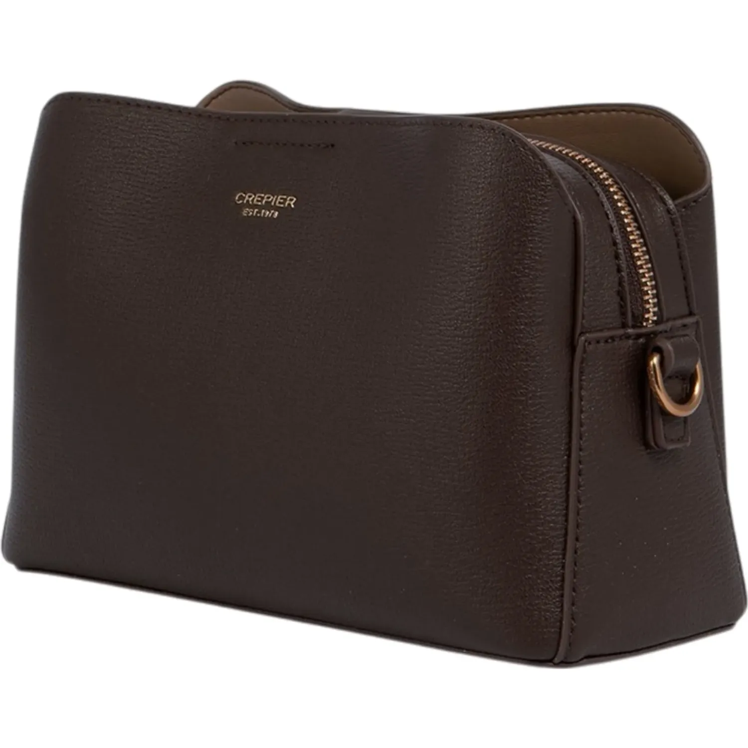 Bolso Crepier Crossbody Mujer Moirana Mediano color marron oscuro | Platanitos