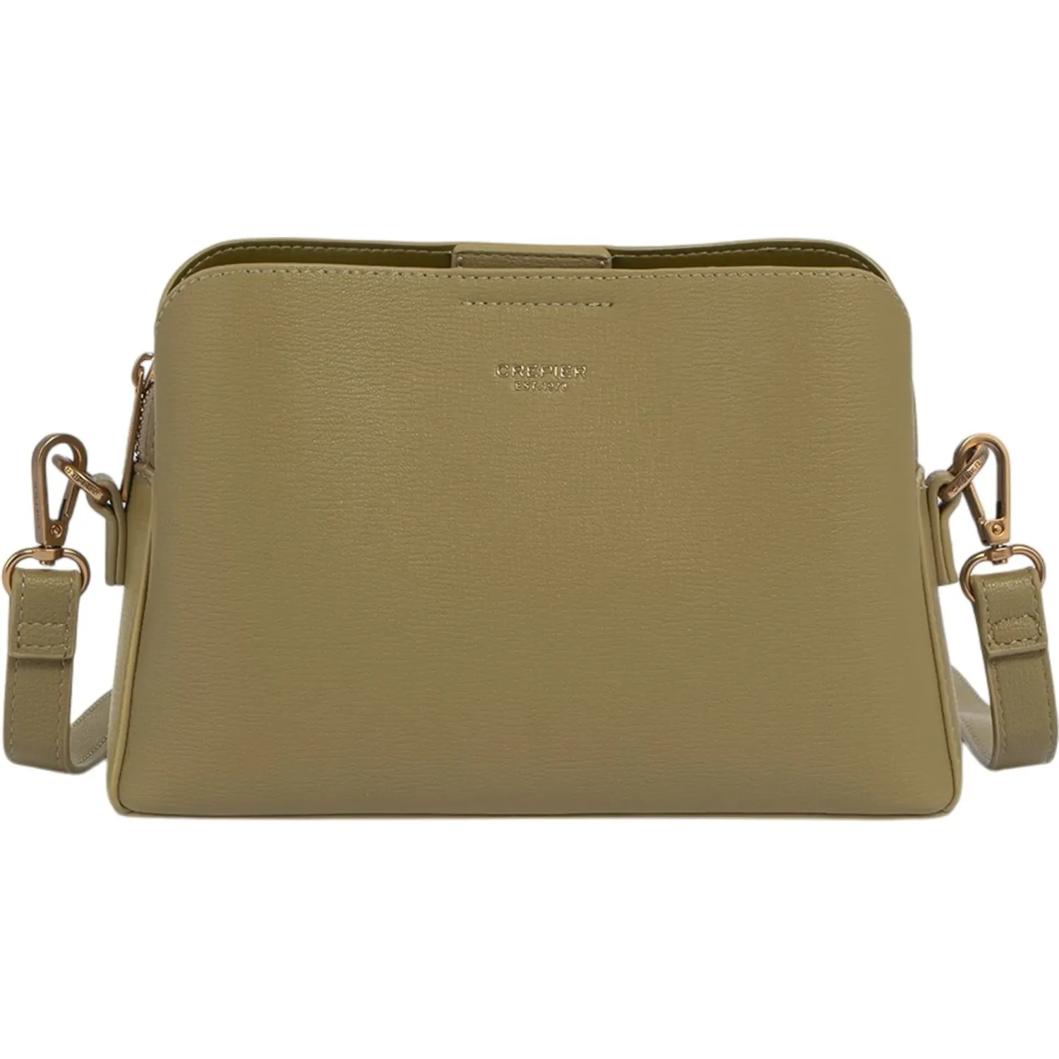 Bolso Crepier Crossbody Mujer Moirana Mediano color olivo | Platanitos