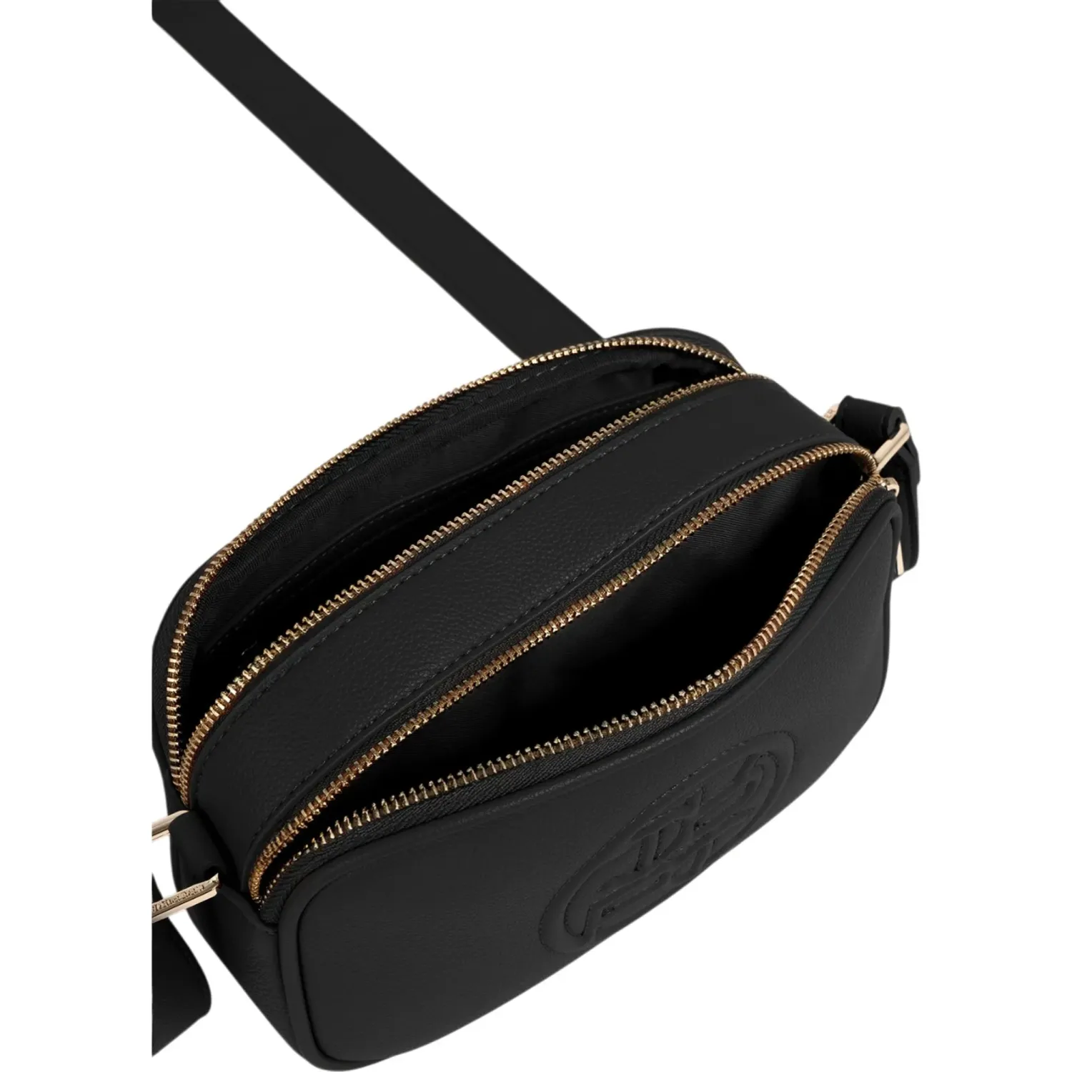 Bolso Crepier Crossbody Mujer Talía Mediano color negro | Platanitos