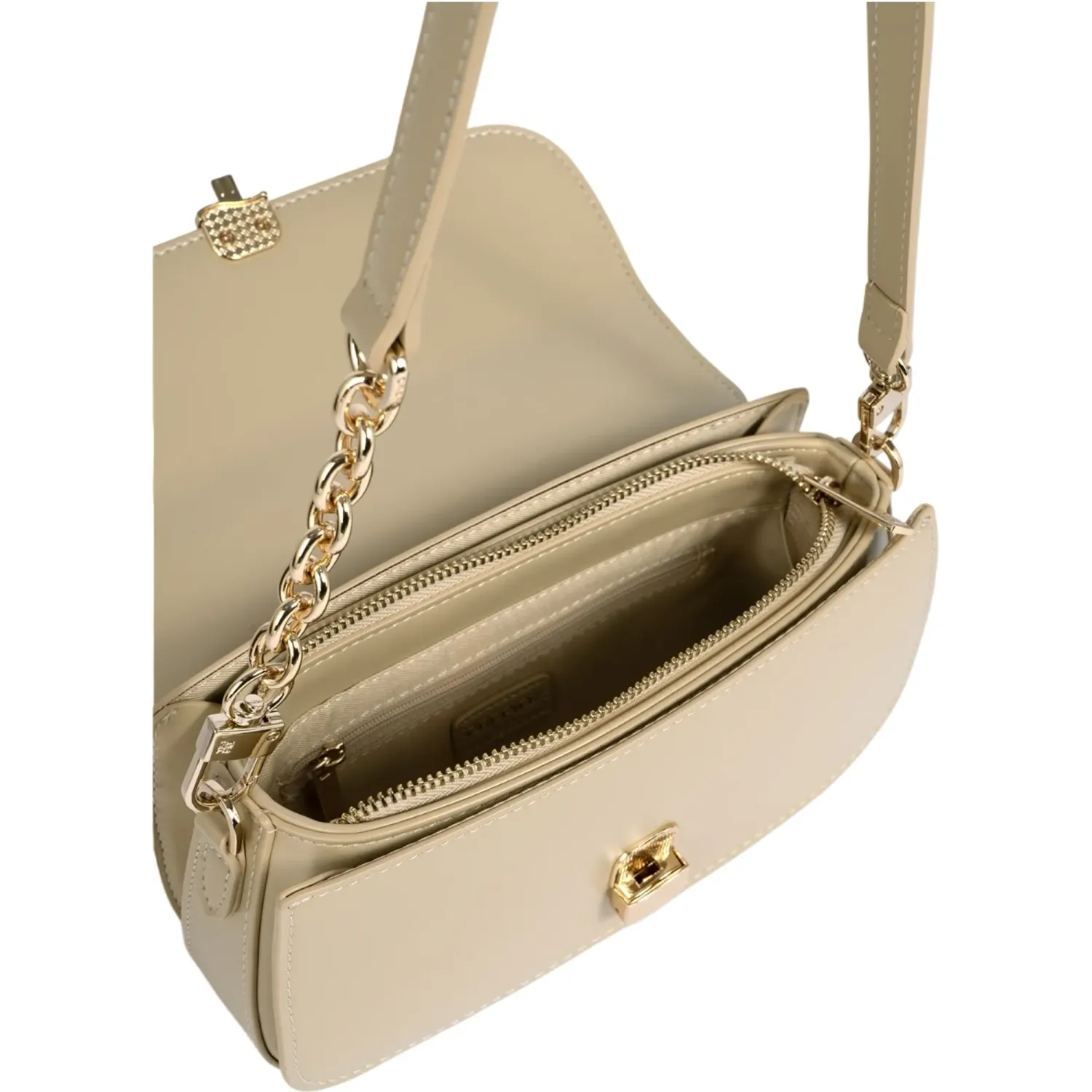 Bolso Crepier Flap Mujer Nara Chico color beige | Platanitos
