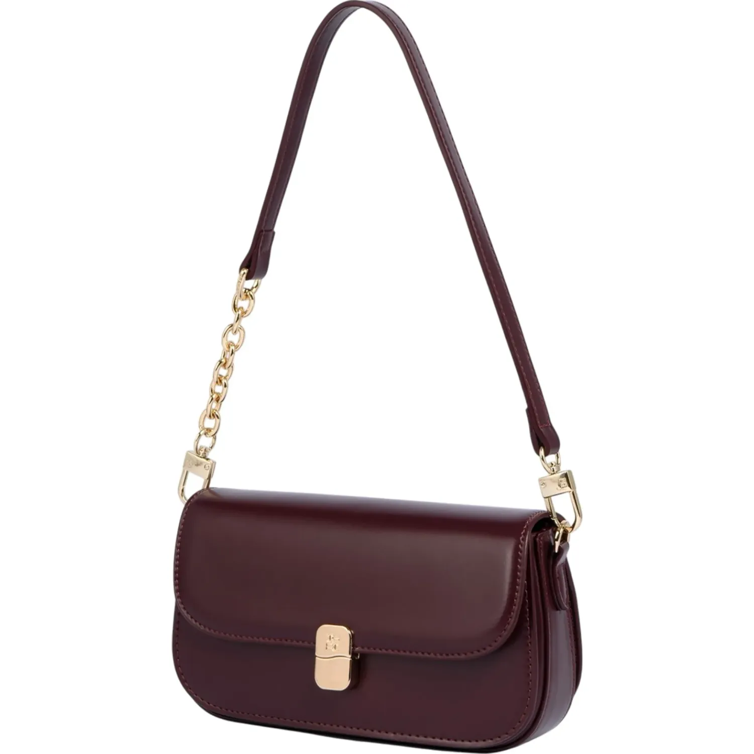 Bolso Crepier Flap Mujer Nara Chico color burgundy | Platanitos