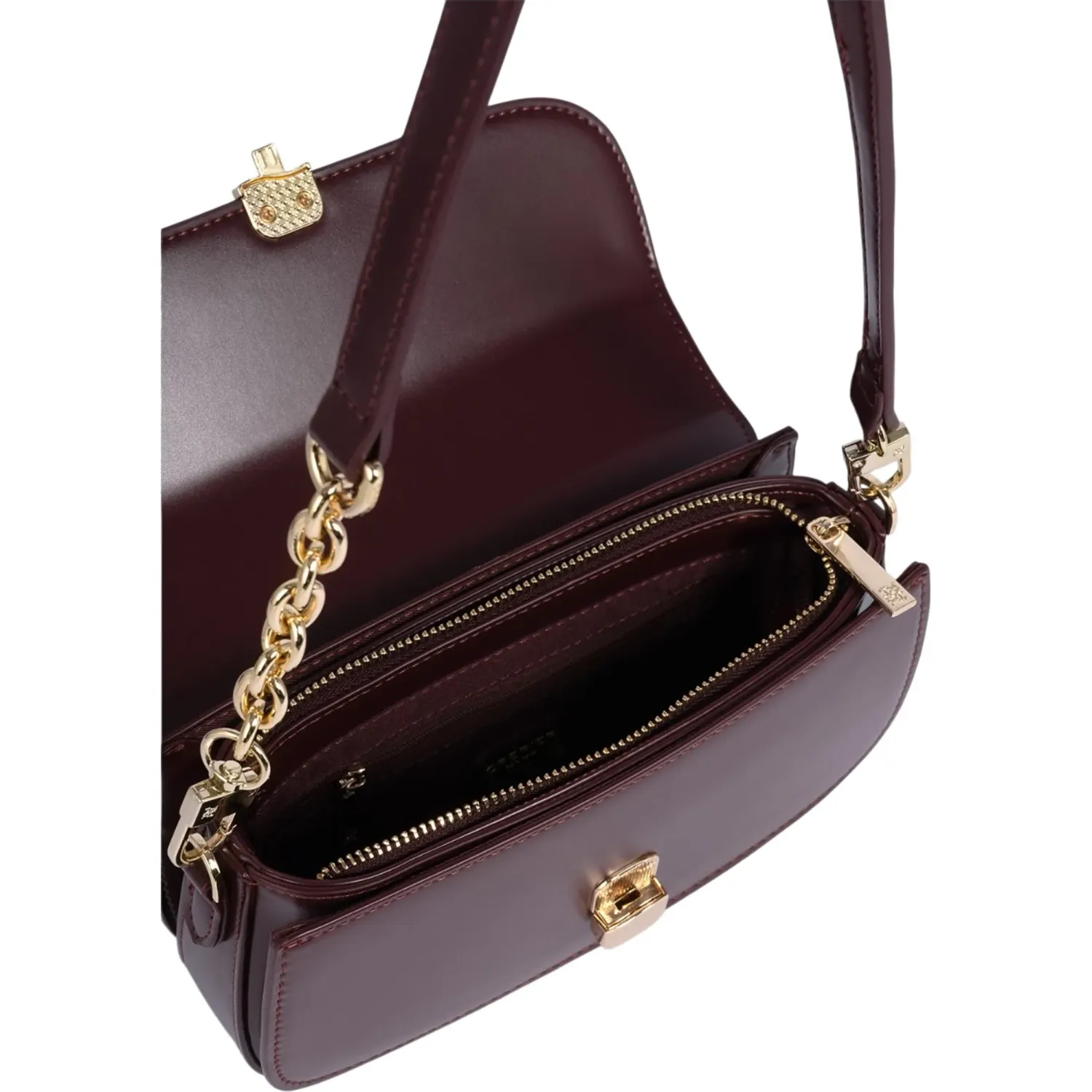 Bolso Crepier Flap Mujer Nara Chico color burgundy | Platanitos