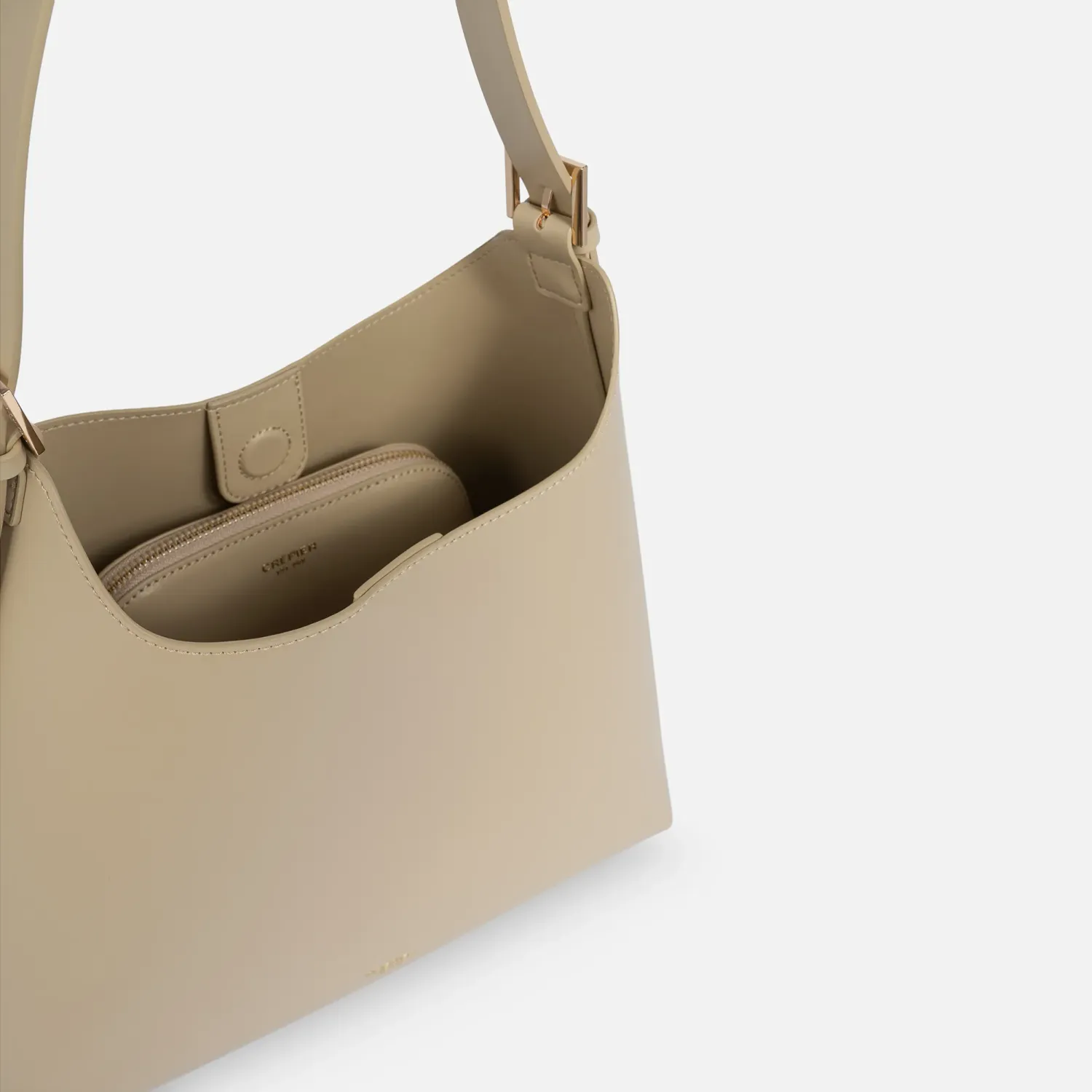 Bolso Crepier Hobo Mujer Eleonora Grande color beige | Platanitos