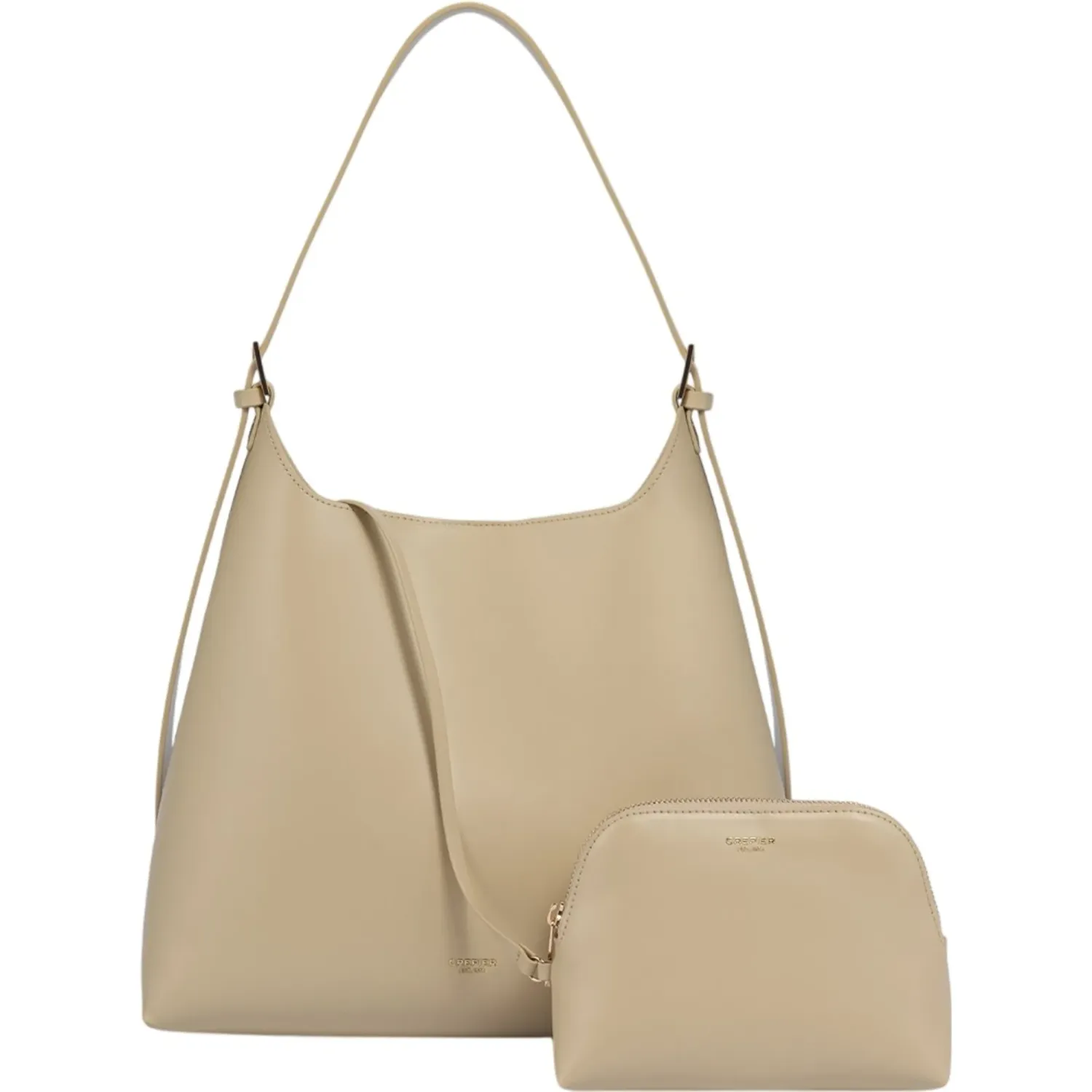 Bolso Crepier Hobo Mujer Eleonora Grande color beige | Platanitos