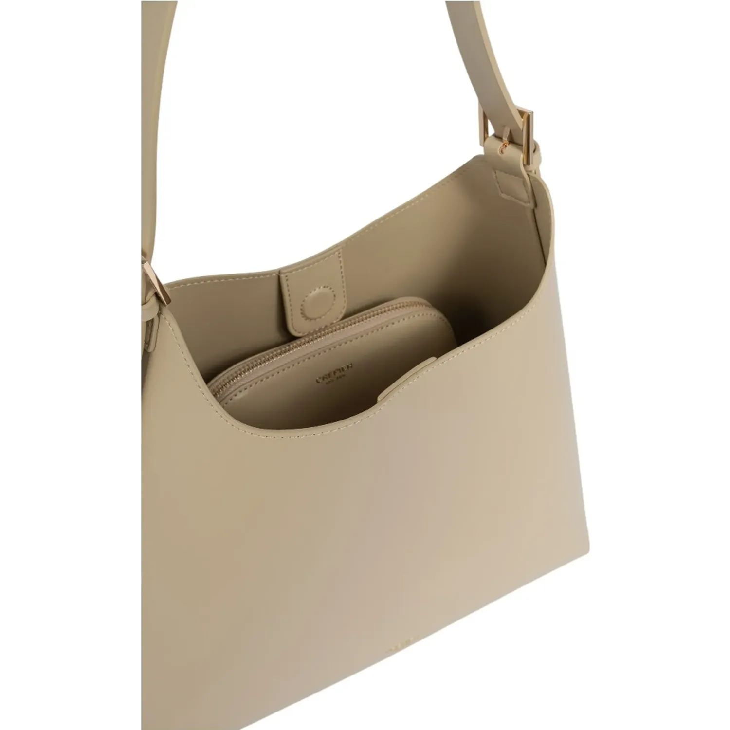 Bolso Crepier Hobo Mujer Eleonora Grande color beige | Platanitos