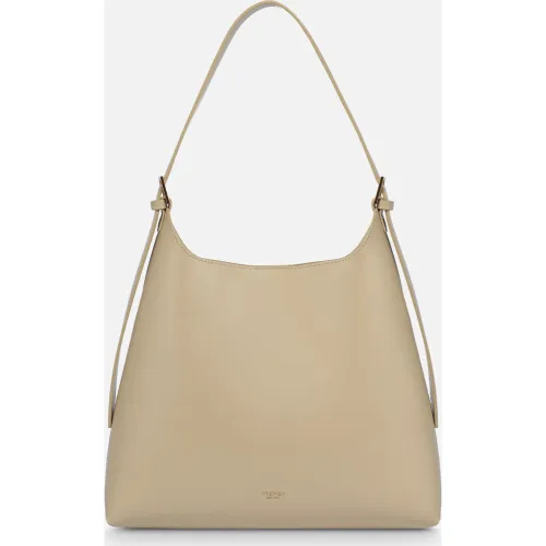 Bolso Crepier Hobo Mujer Eleonora Grande color beige | Platanitos