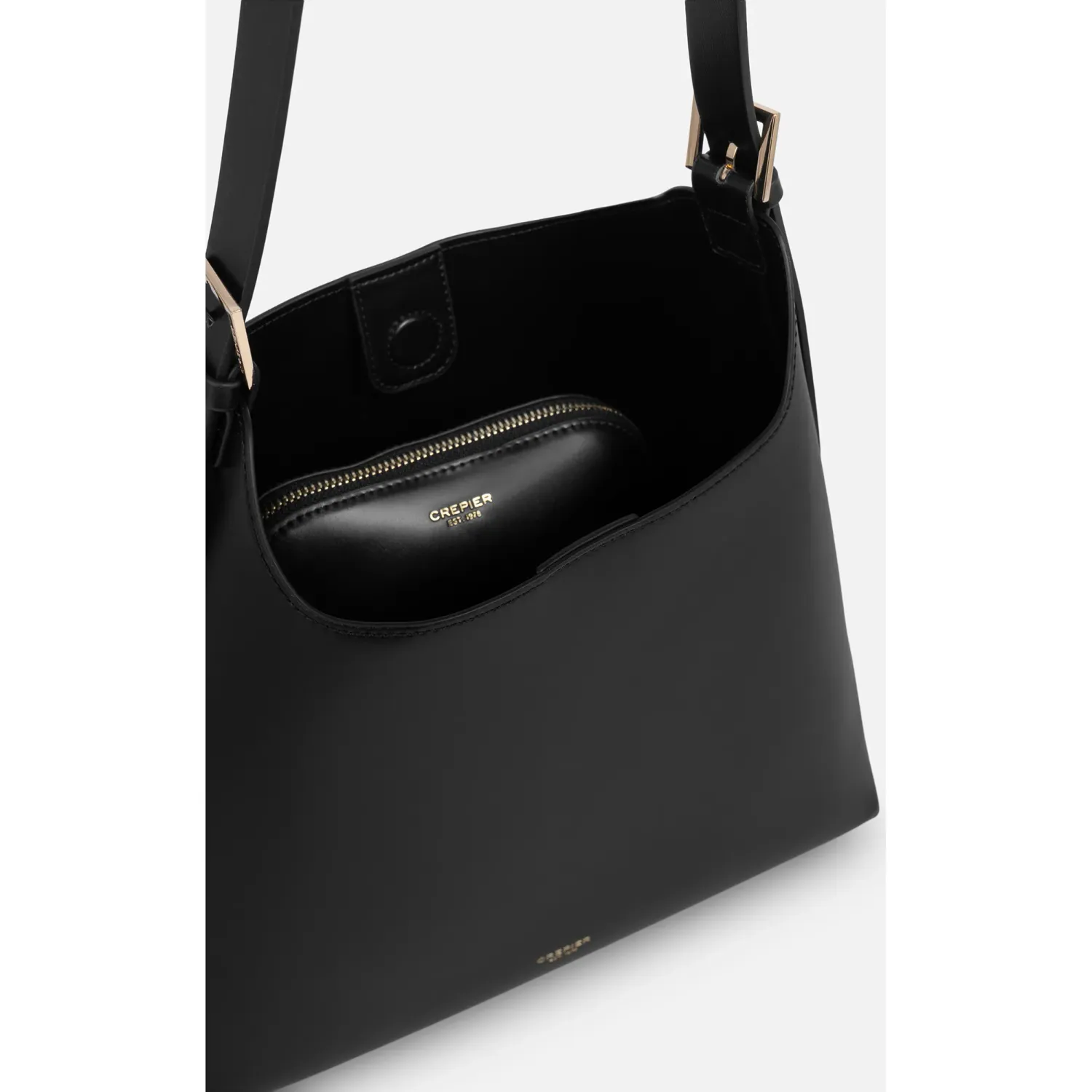 CREPIER Bolso Crepier Hobo Mujer Eleonora Grande color negro | Platanitos