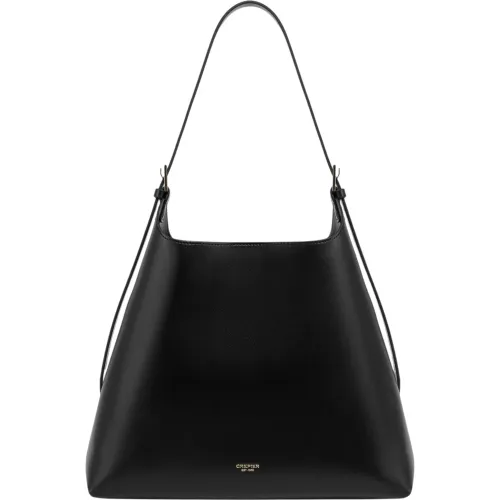 Bolso Crepier Hobo Mujer Eleonora Grande color negro | Platanitos