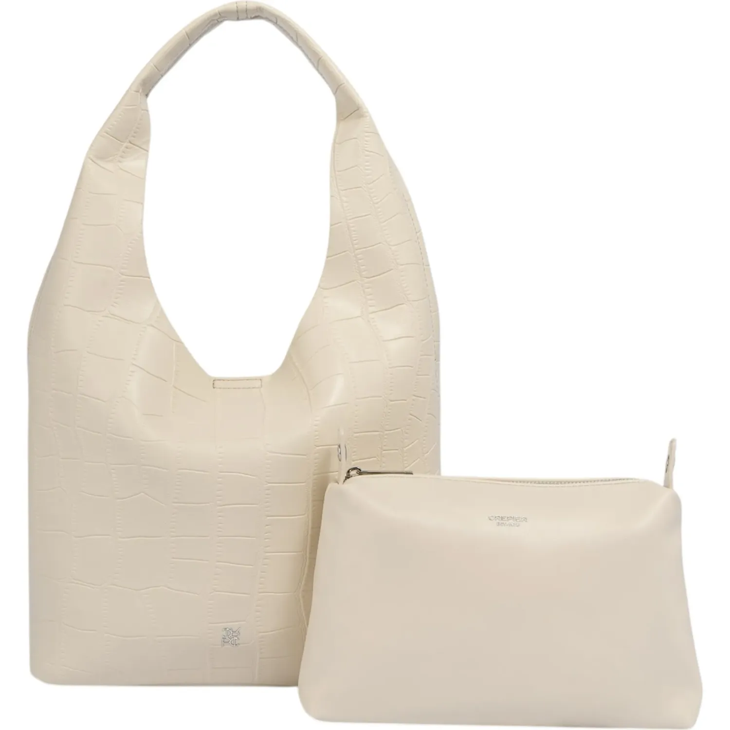 Bolso Crepier Hobo Mujer Hayri Grande color vainilla | Platanitos