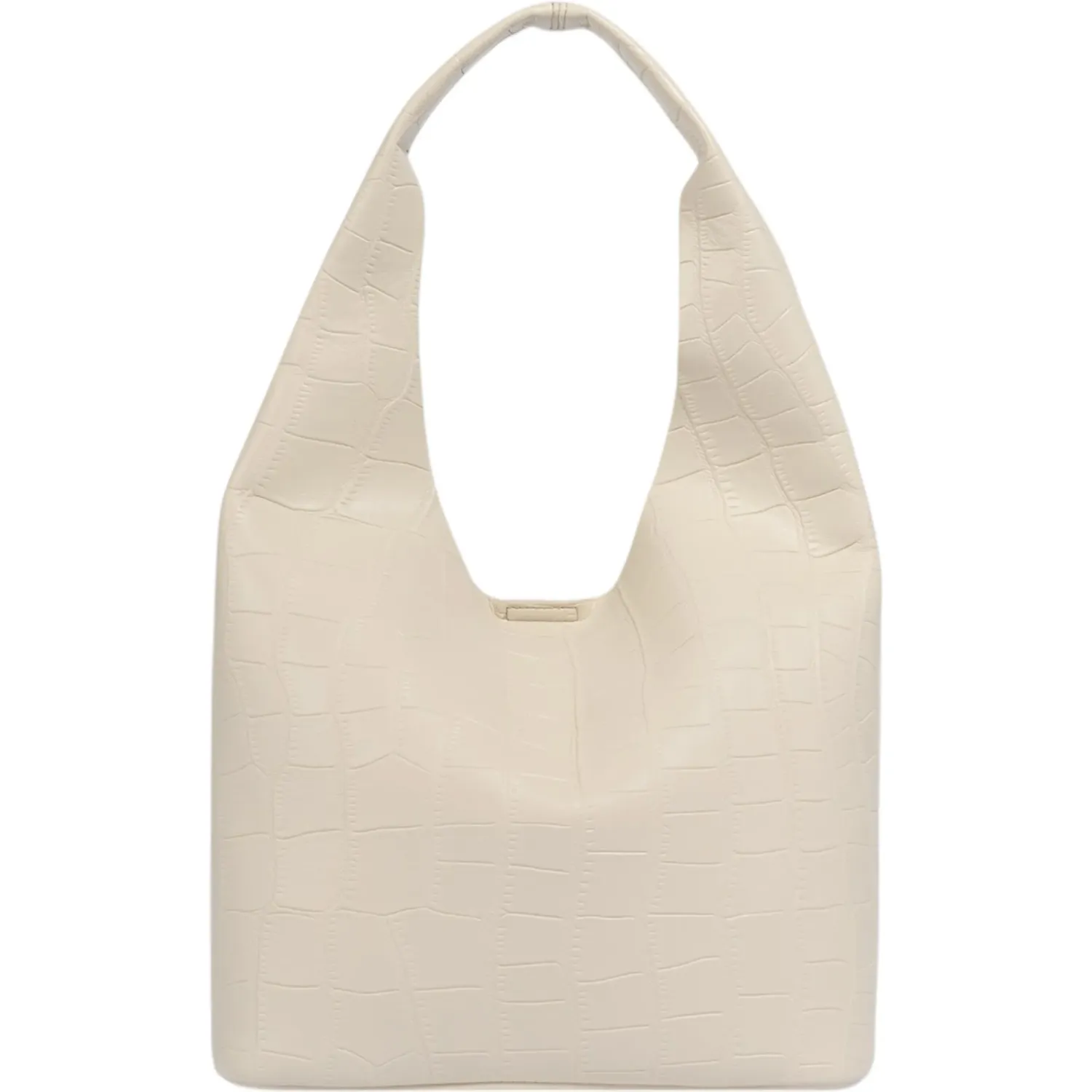 Bolso Crepier Hobo Mujer Hayri Grande color vainilla | Platanitos