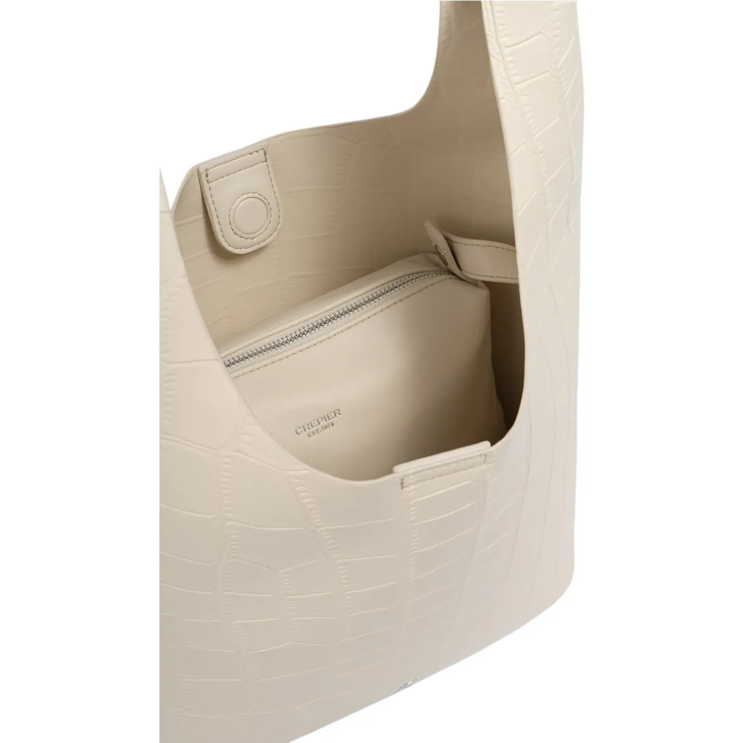 Bolso Crepier Hobo Mujer Hayri Grande color vainilla | Platanitos