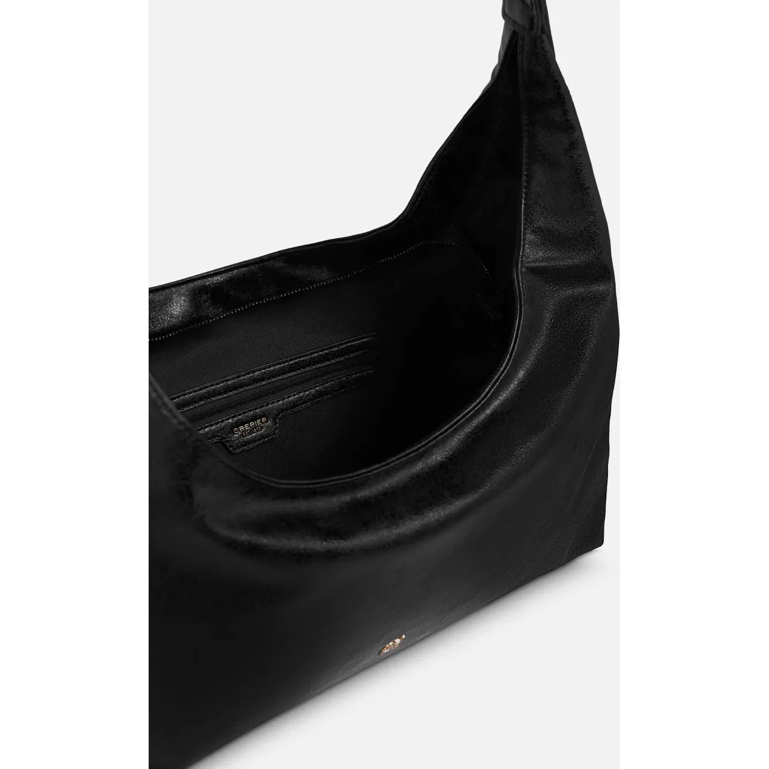CREPIER Bolso Crepier Hobo Mujer Janelle Grande color negro | Platanitos