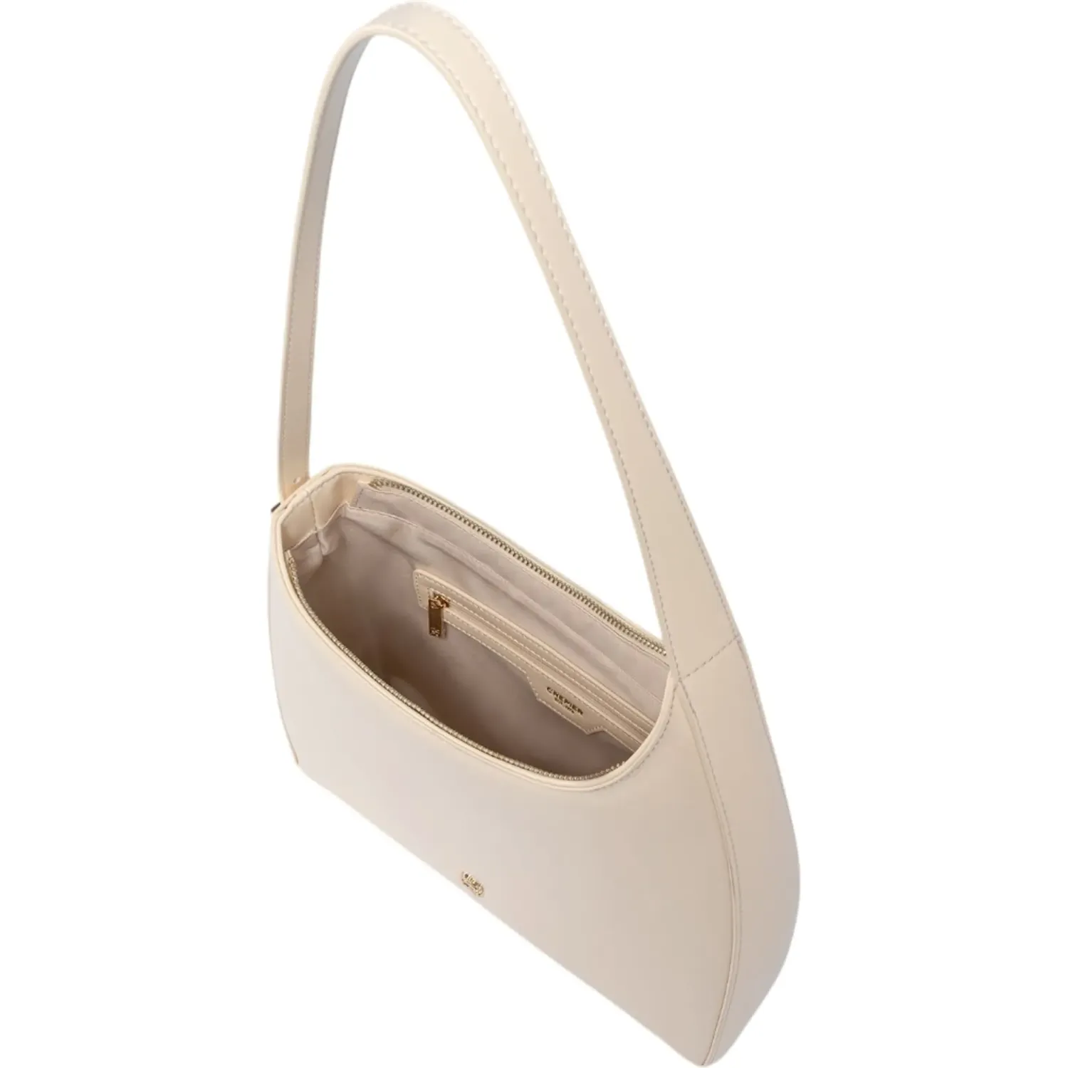 Bolso Crepier Hobo Mujer Molly Mediano color vainilla | Platanitos