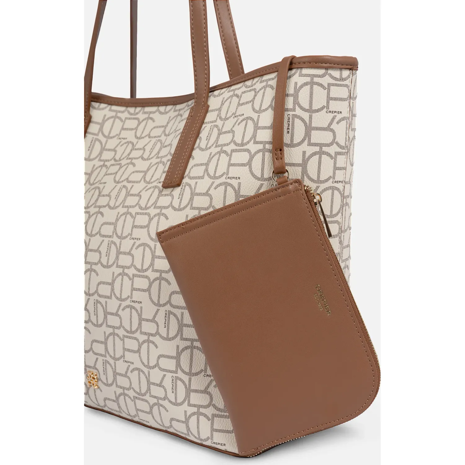 CREPIER Tote Crepier Mujer Bria Grande color hueso | Platanitos
