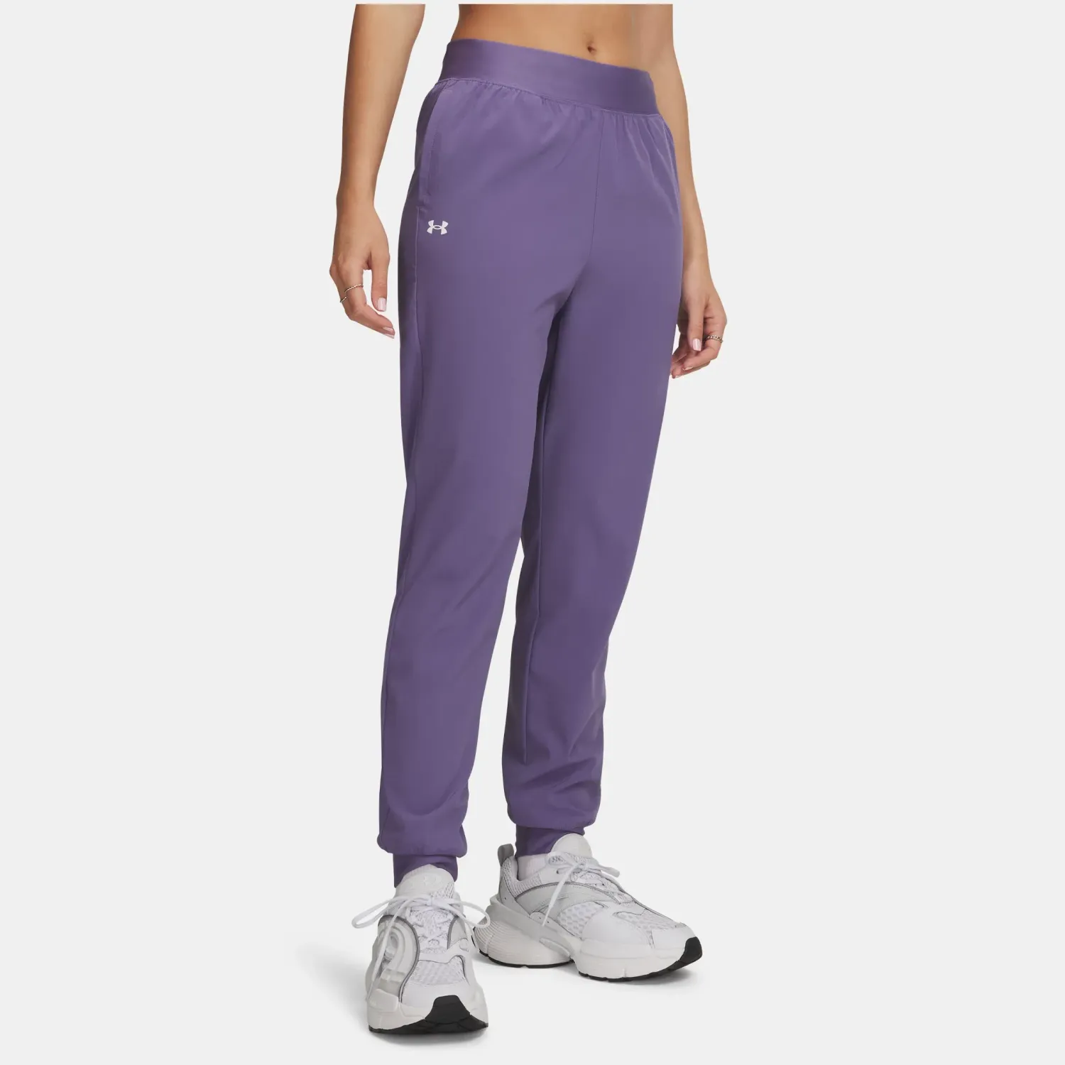 Pantalon Under Armour Jogger Sportswear Mujer Rival High-Rise color morado | Platanitos
