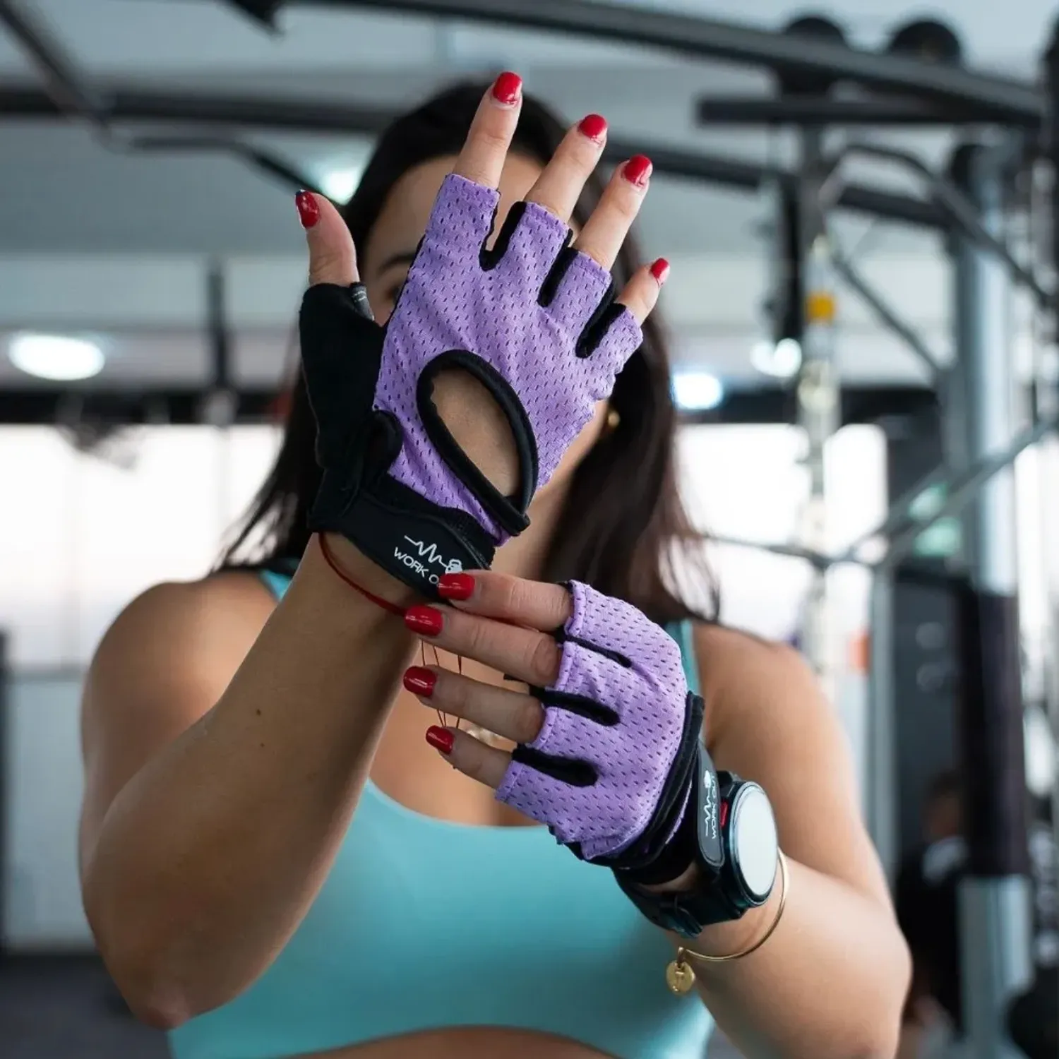 Guantes Workout Para Gimnasio color morado | Platanitos
