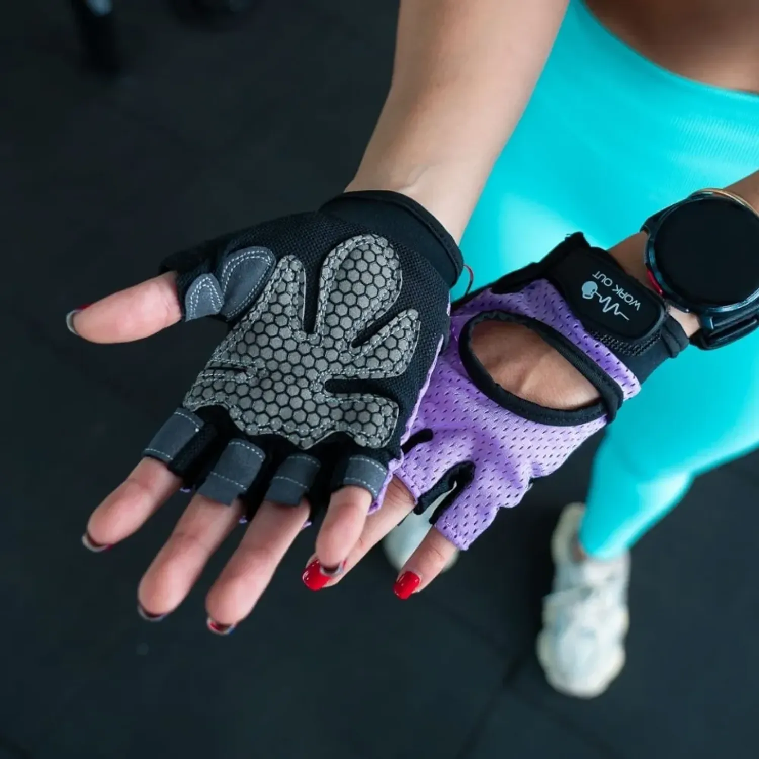 Guantes Workout Para Gimnasio color morado | Platanitos