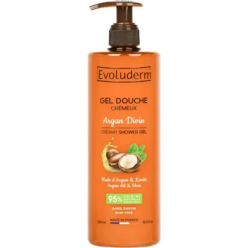 Evo Evoluderm Shower Gel Argan Divin 500ml color naranja | Platanitos