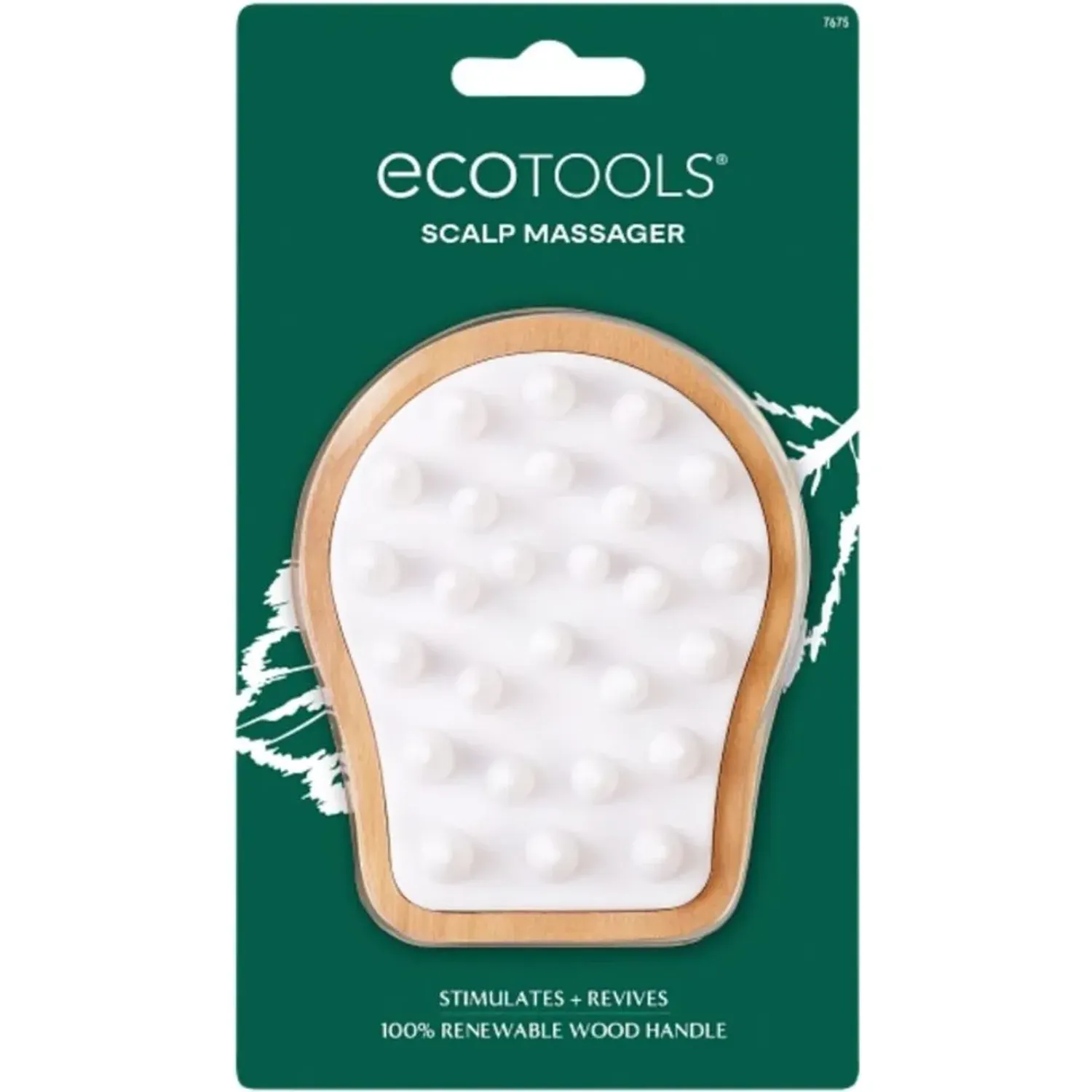 Et Ecotools Cepillo Shower Scalp Massager color blanco / madera | Platanitos