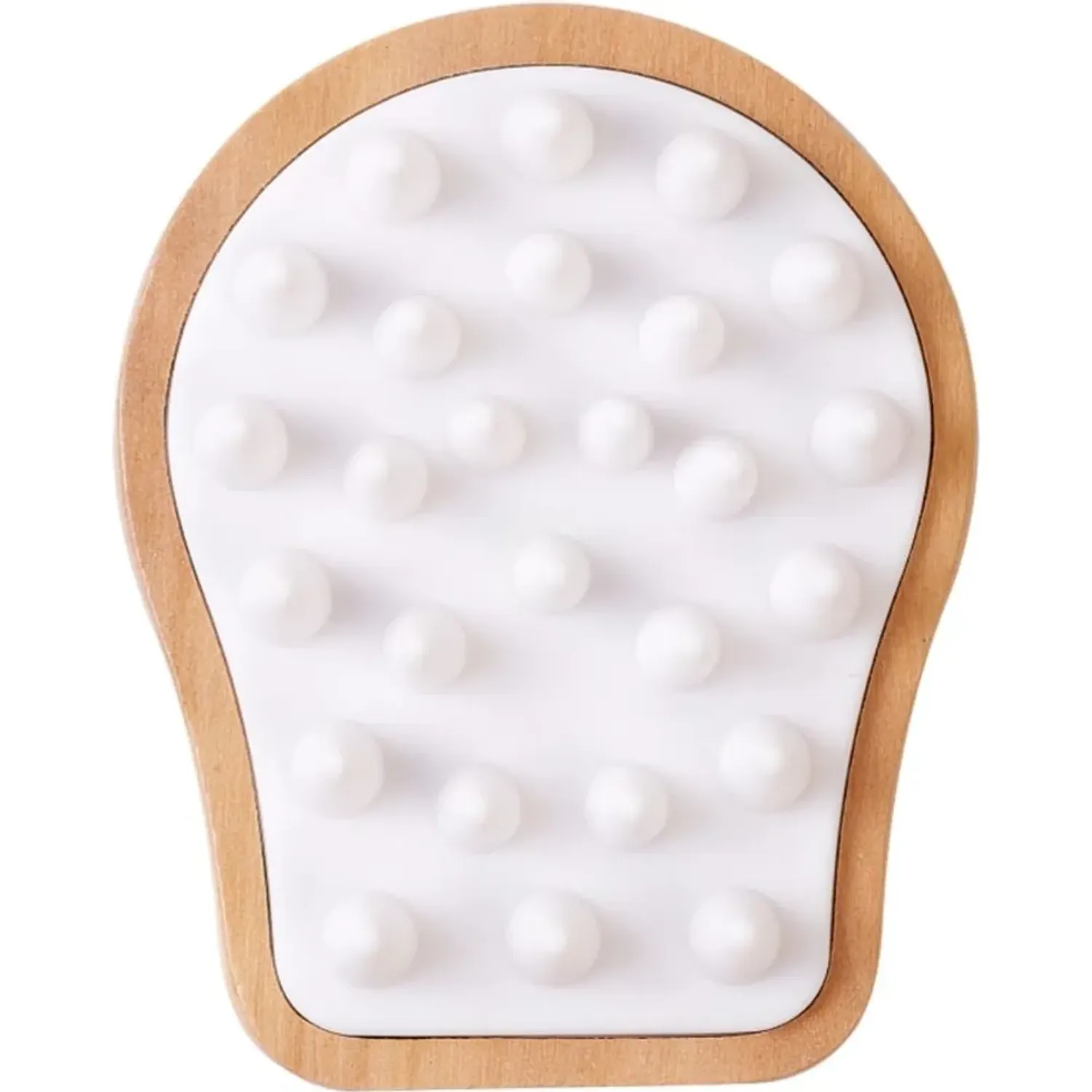 Et Ecotools Cepillo Shower Scalp Massager color blanco / madera | Platanitos