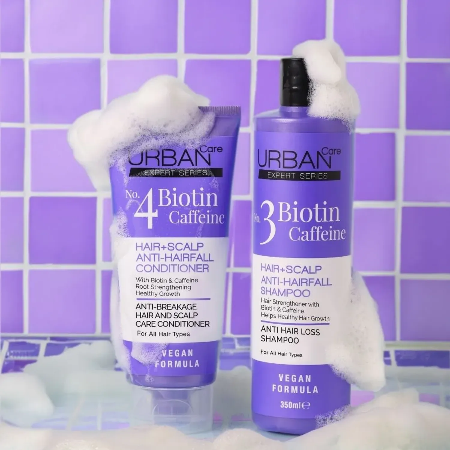 Uc Urban Care Expert Biotin & Caffein Hair+scalp Shampoo 350ml color morado | Platanitos