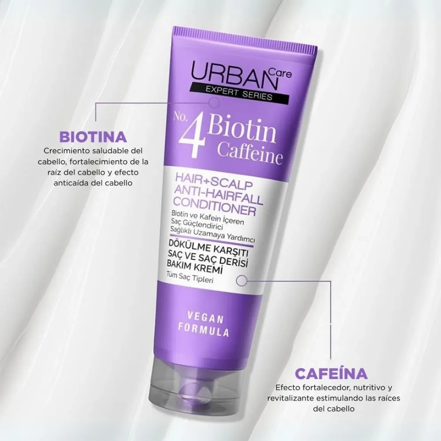 Uc Urban Care Expert Biotin & Caffein Hair+scalp Conditioner 200ml color morado | Platanitos