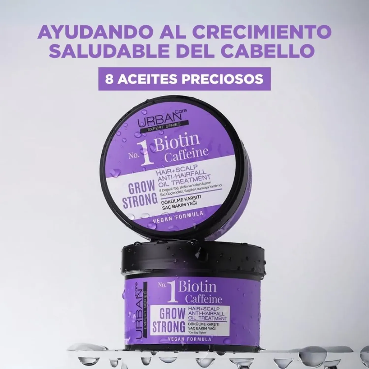 Uc Urban Care Expert Biotin Hair Scalp + Oil Treatm. Grow Strong 240ml color morado | Platanitos